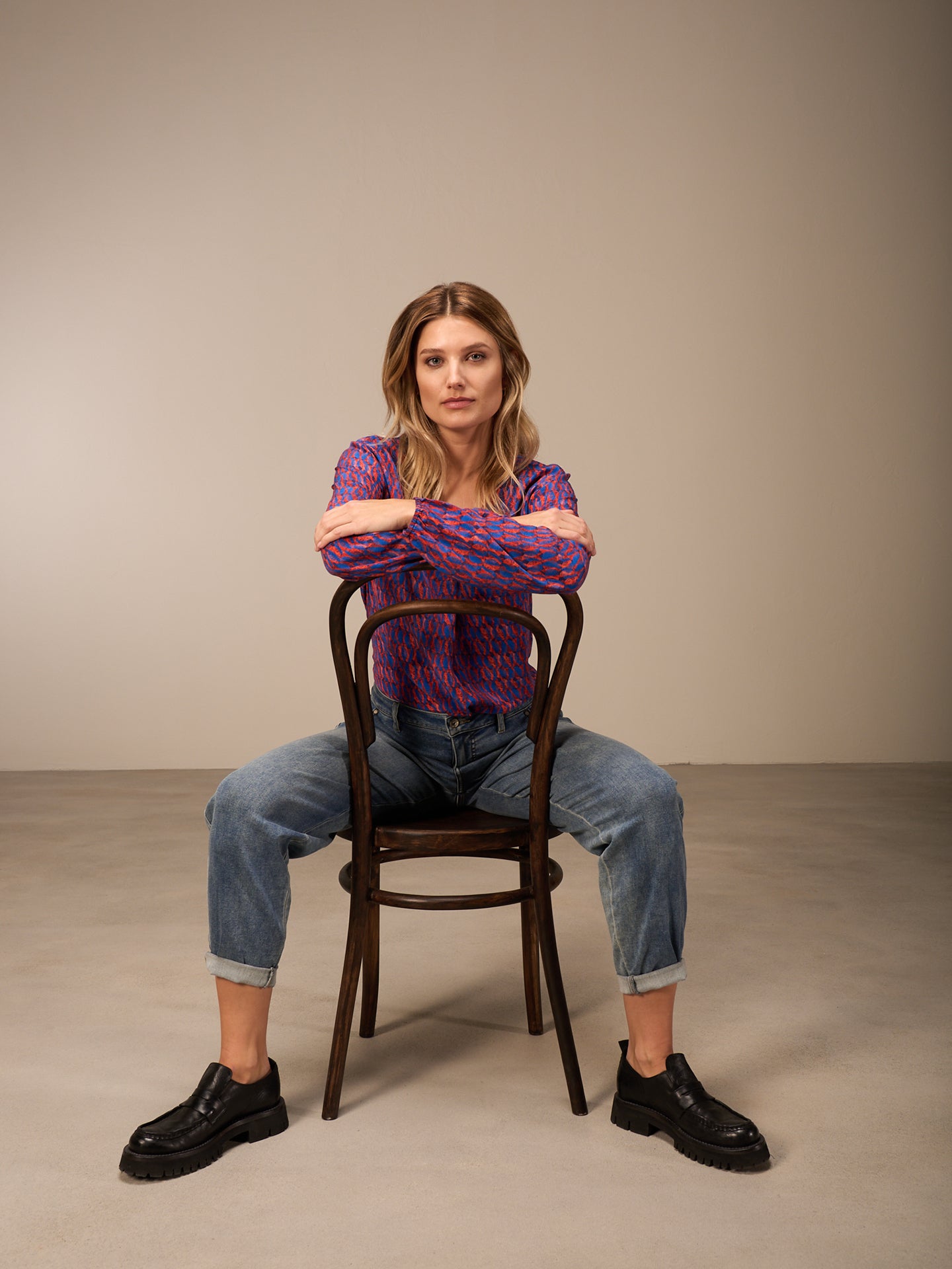 Blusa con maniche a 3/4