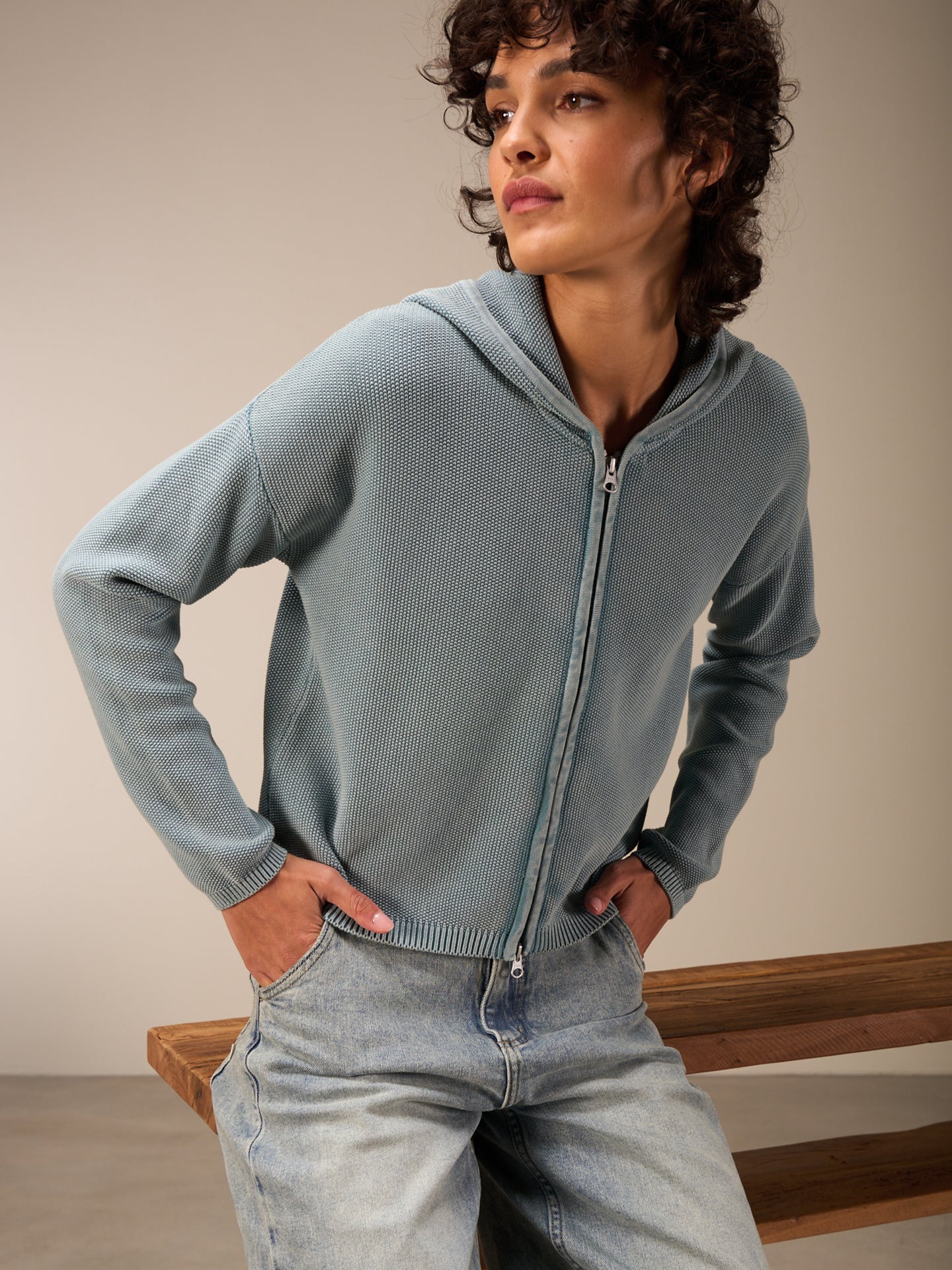 Hooded cardigan