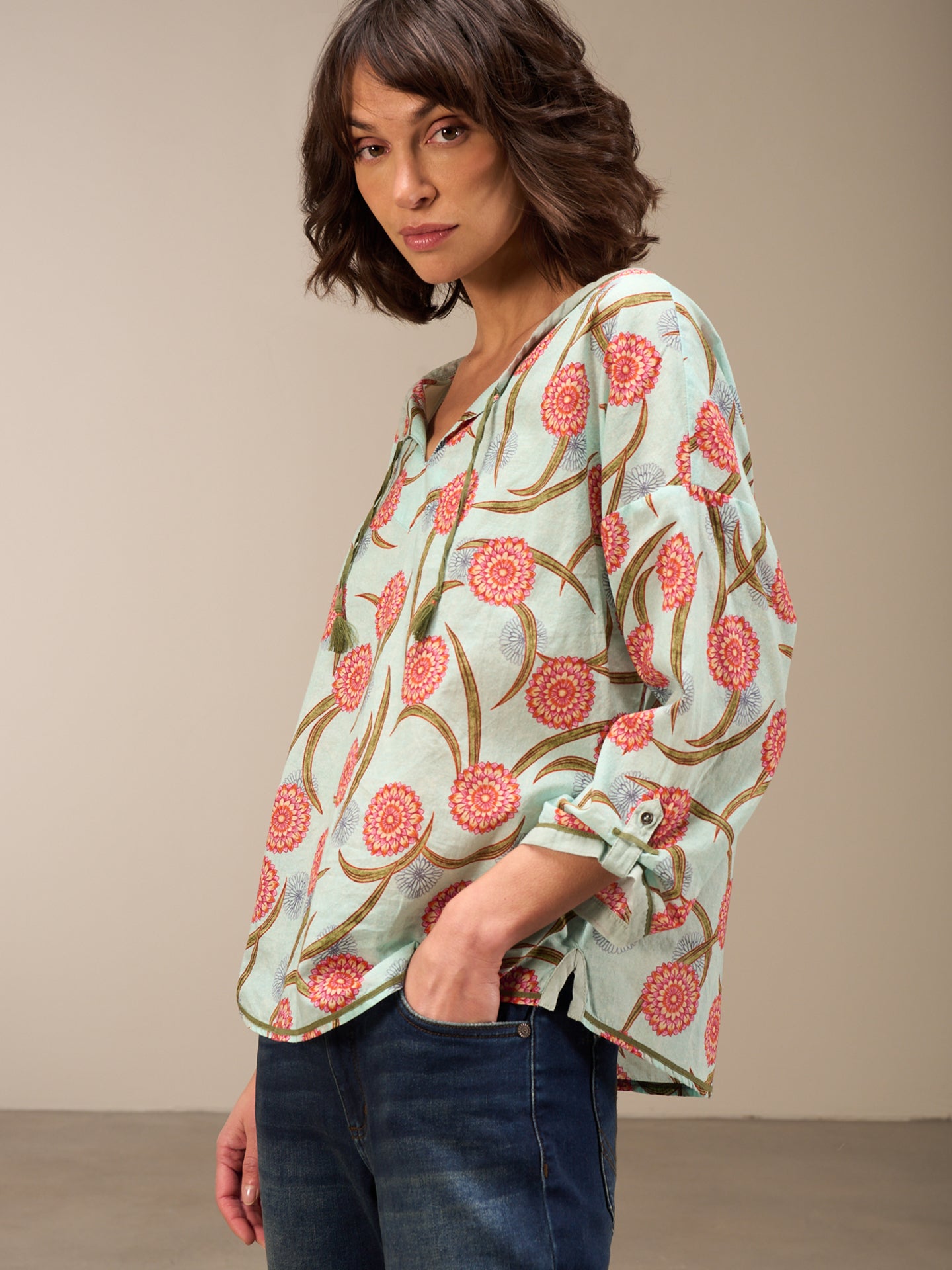 blouse à manches 3/4