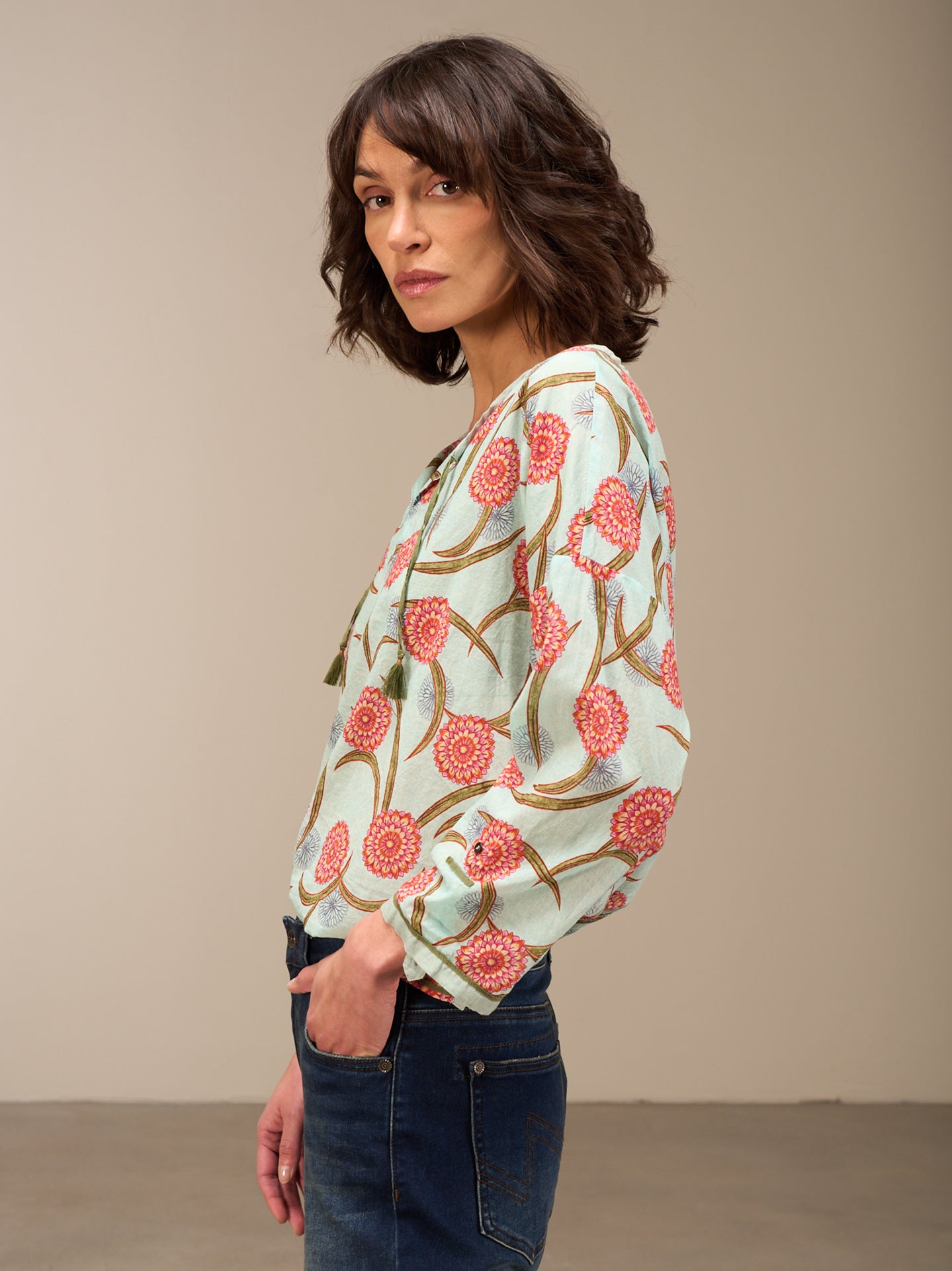 blouse à manches 3/4