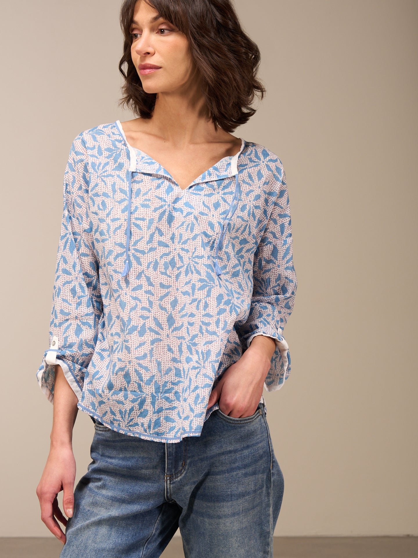 blouse à manches 3/4