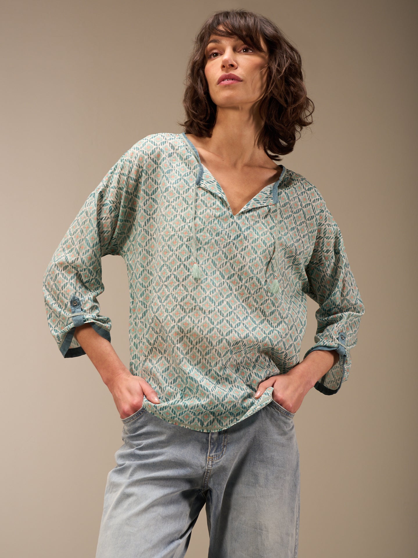 blouse à manches 3/4