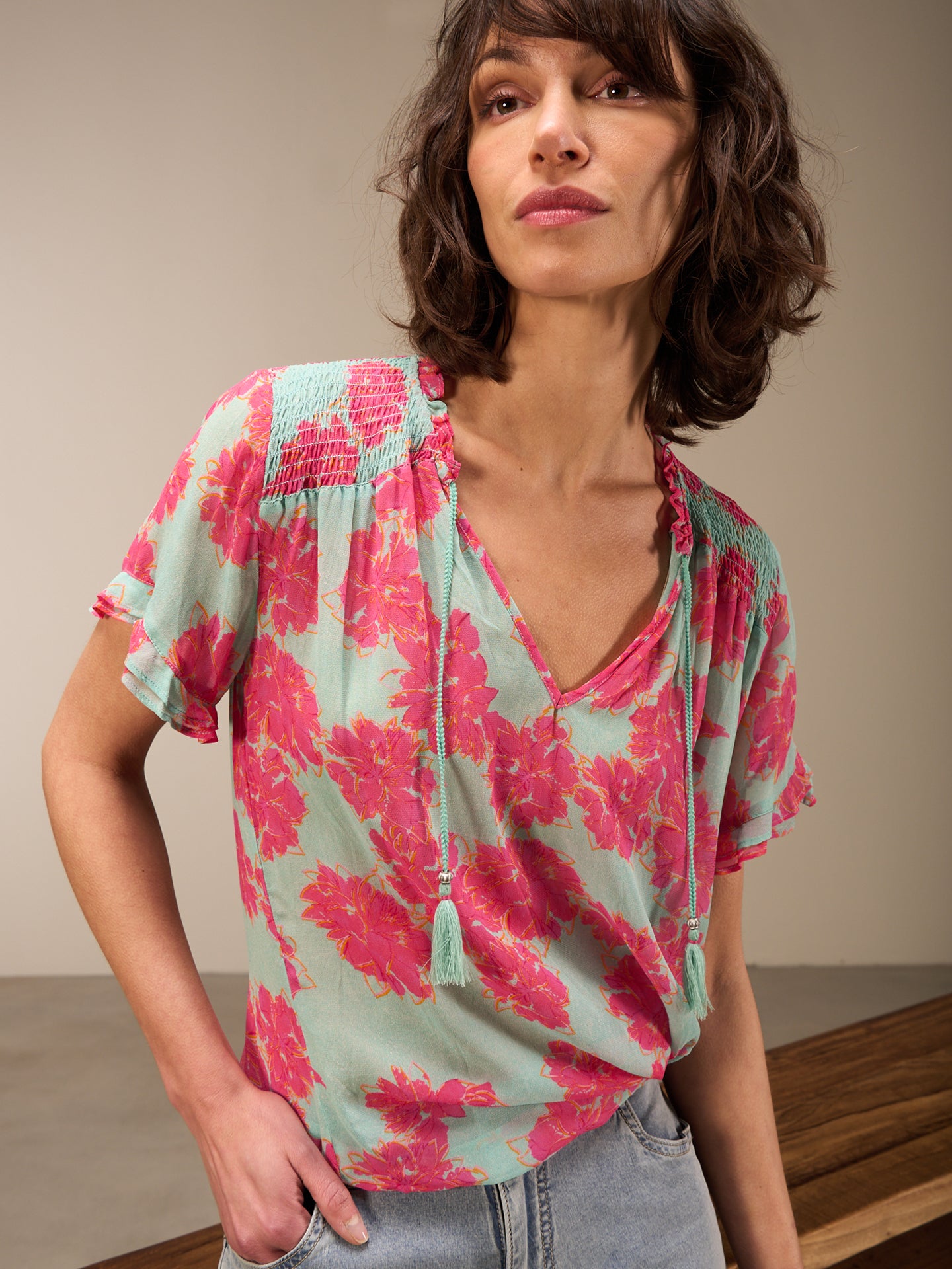 Bluse mit Rüschendetail