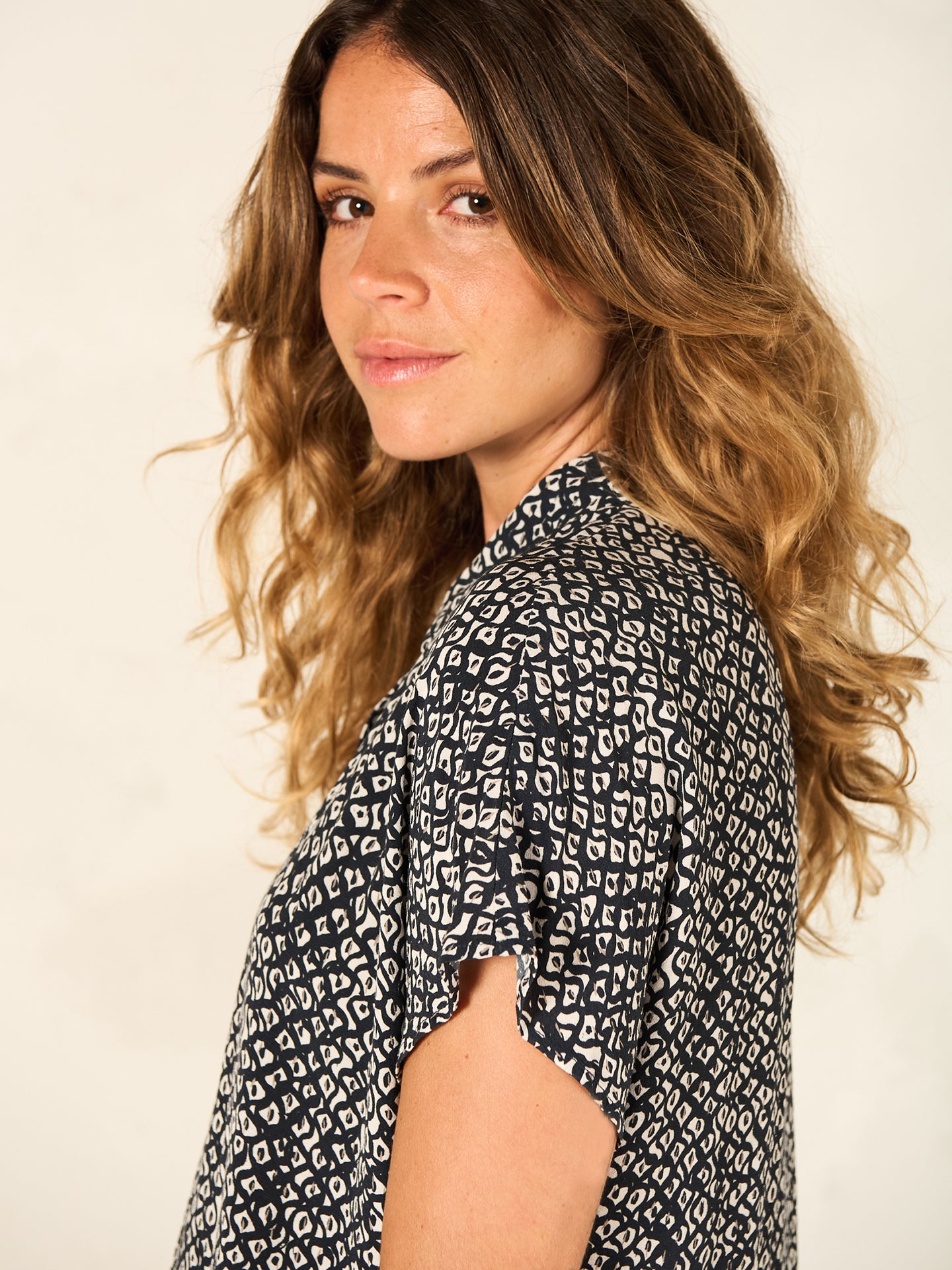 Blouse with button placket