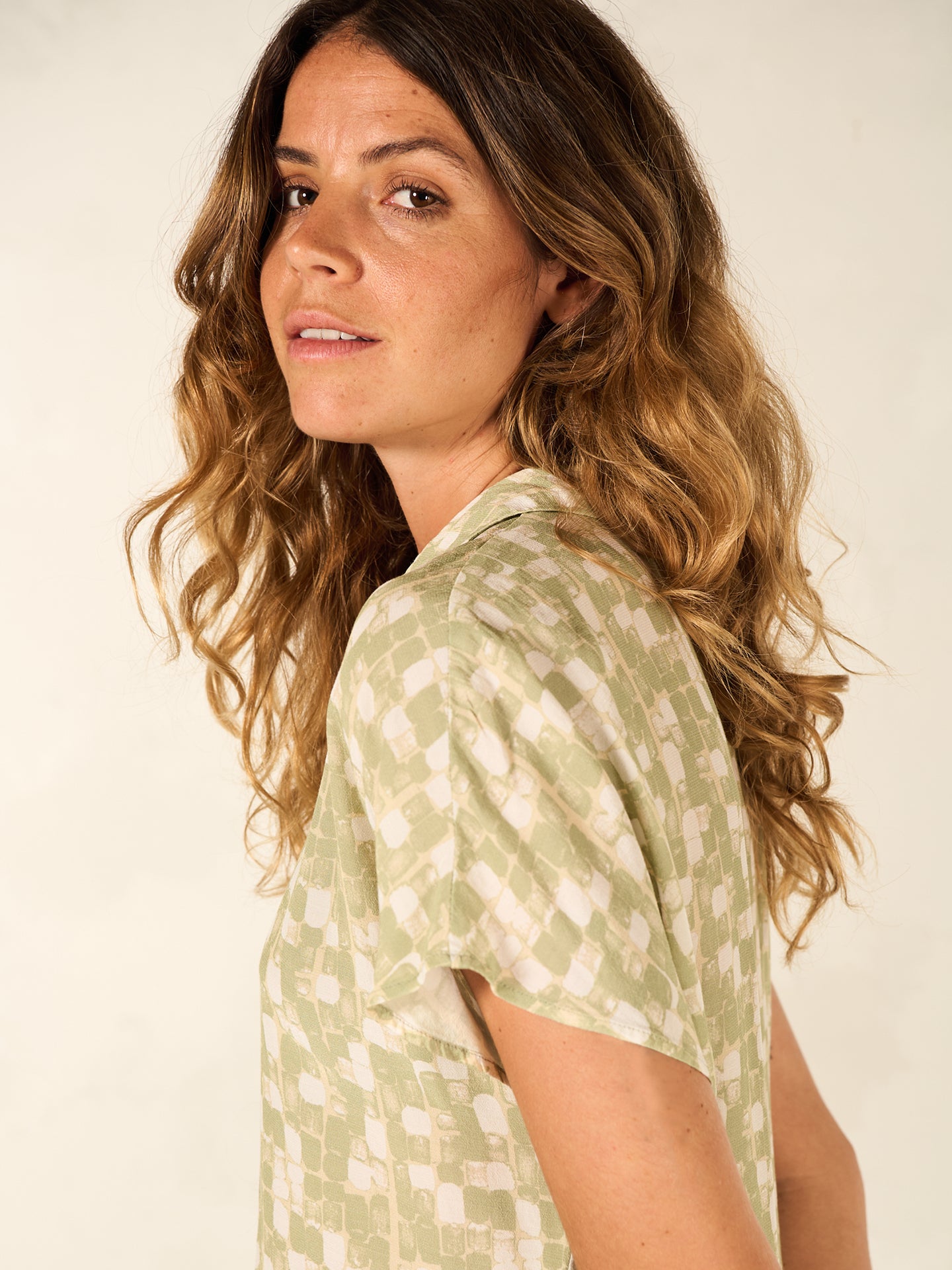 Blouse with button placket