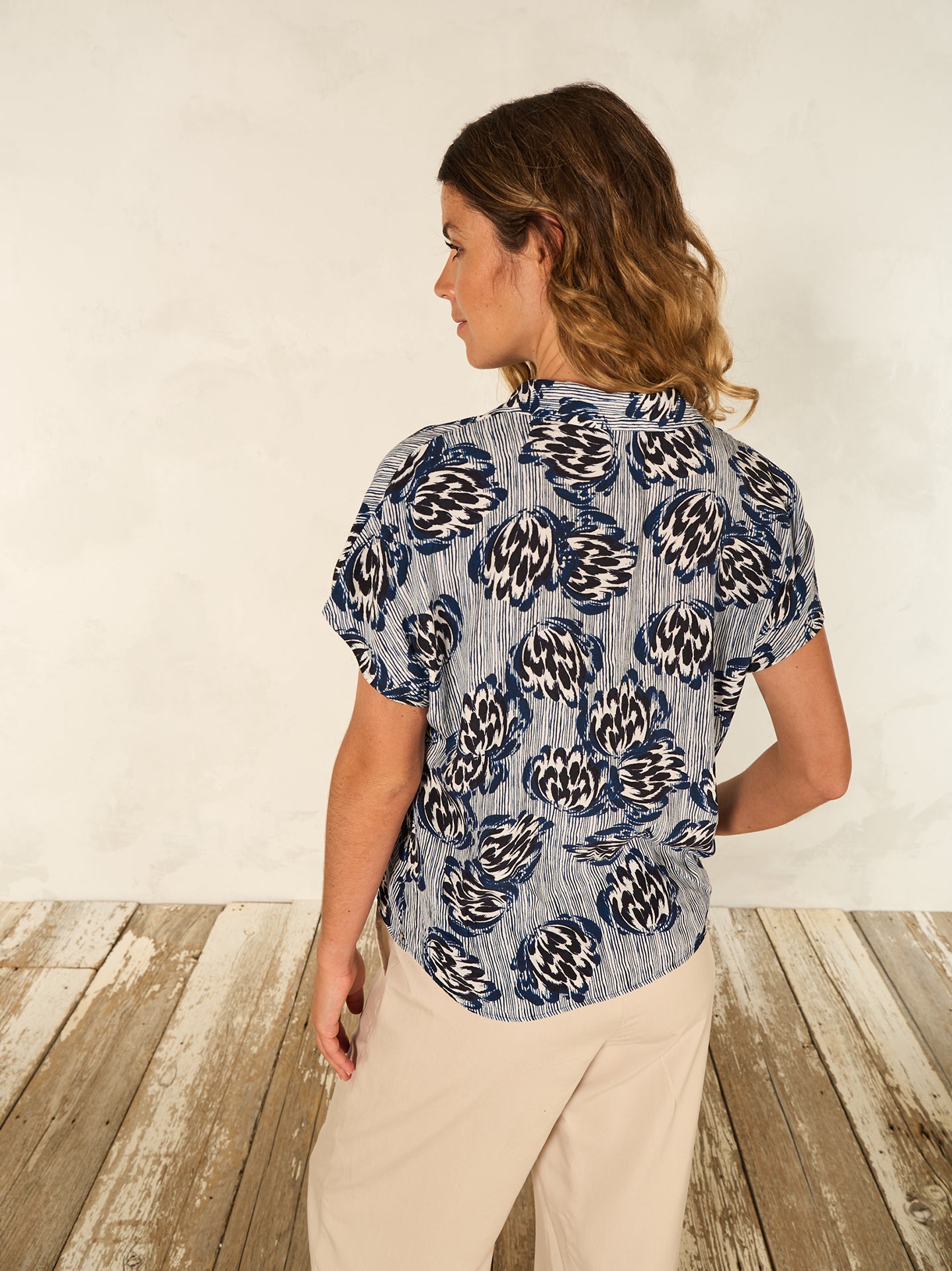 Blouse with button placket