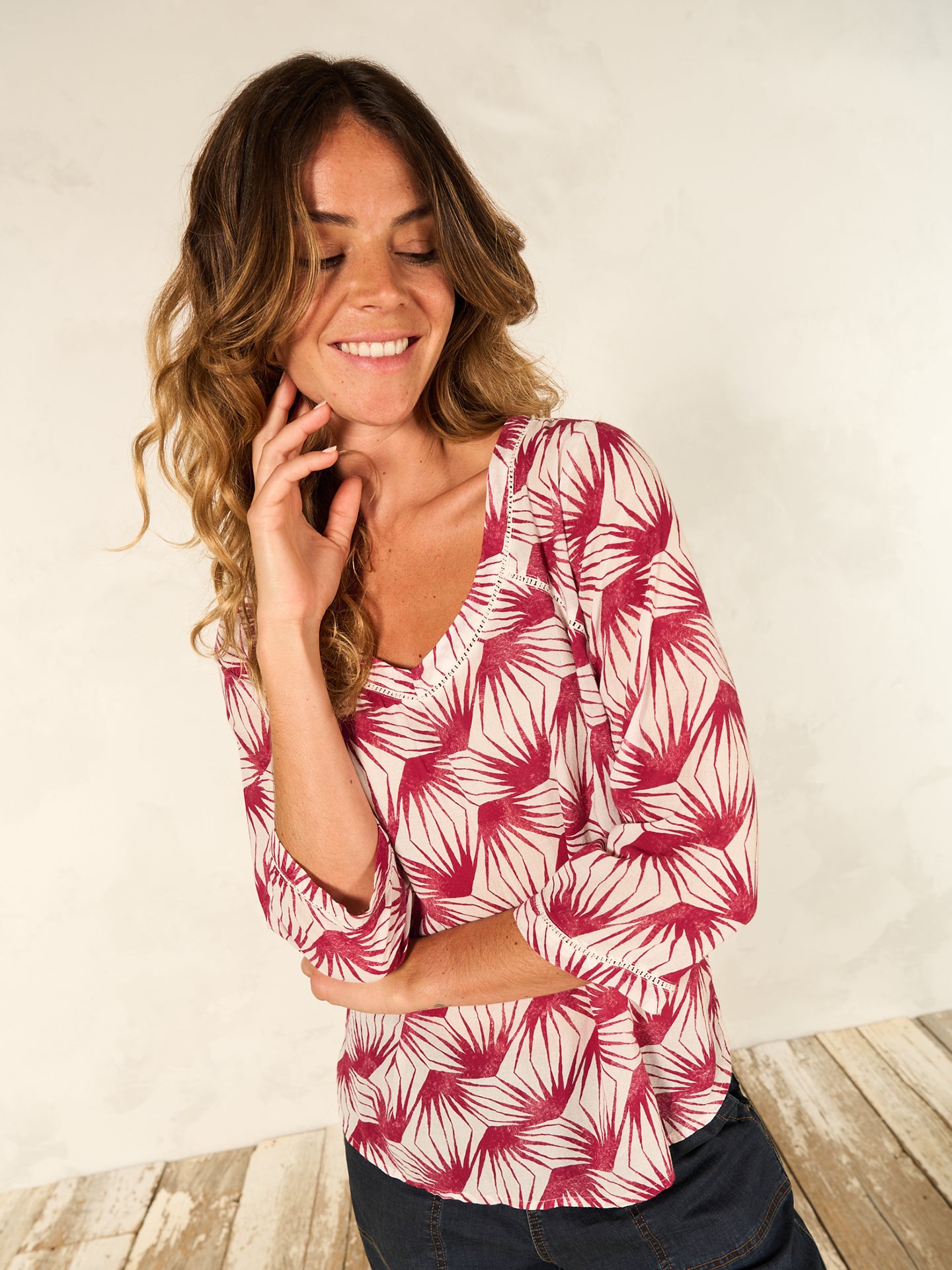 V-neck blouse