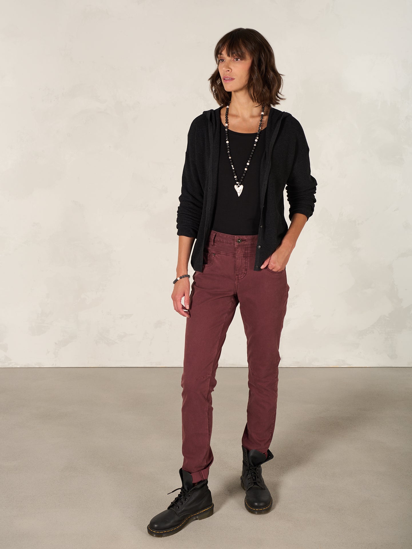 Strickjacke mit Kapuze