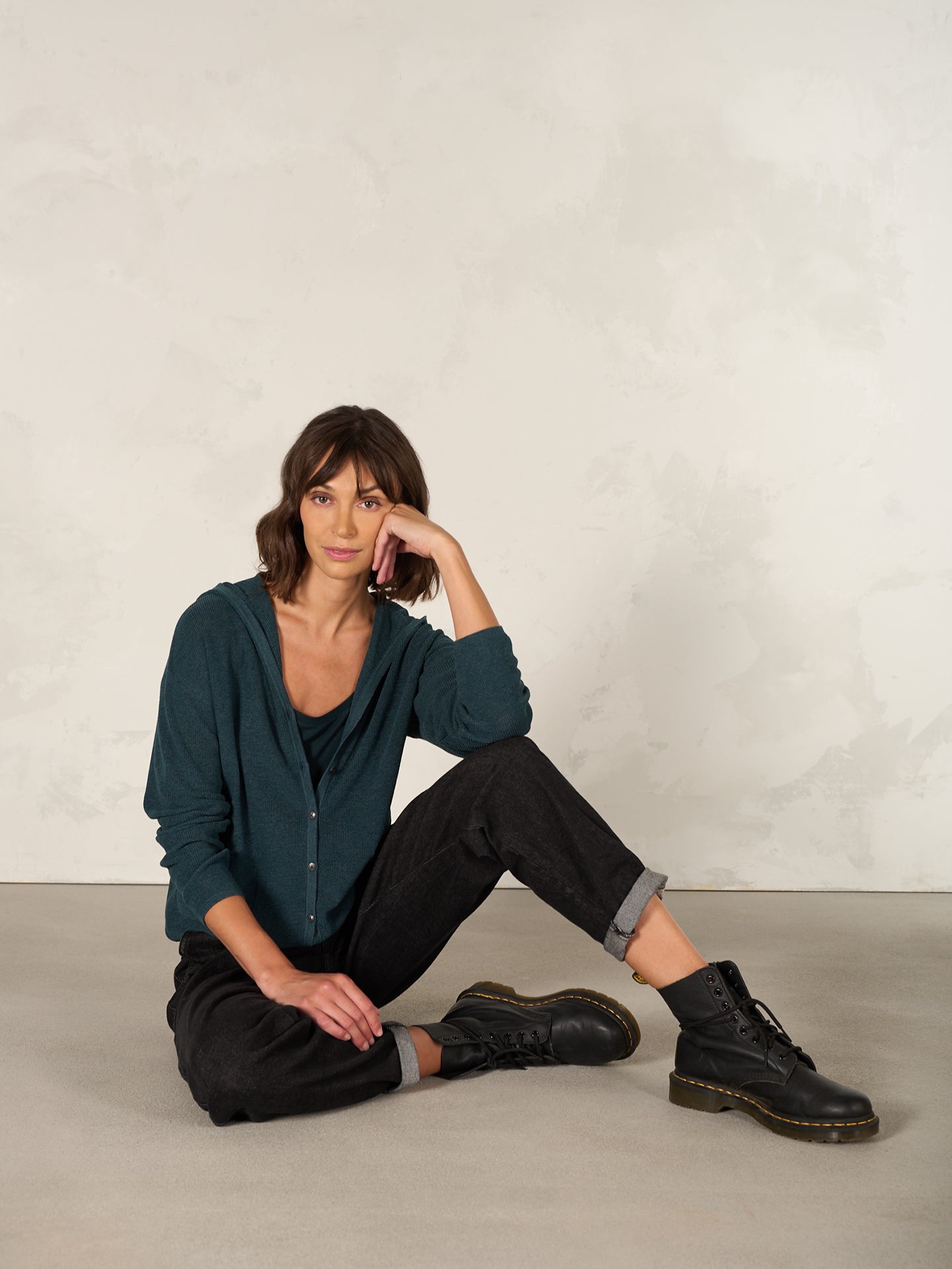 Strickjacke mit Kapuze