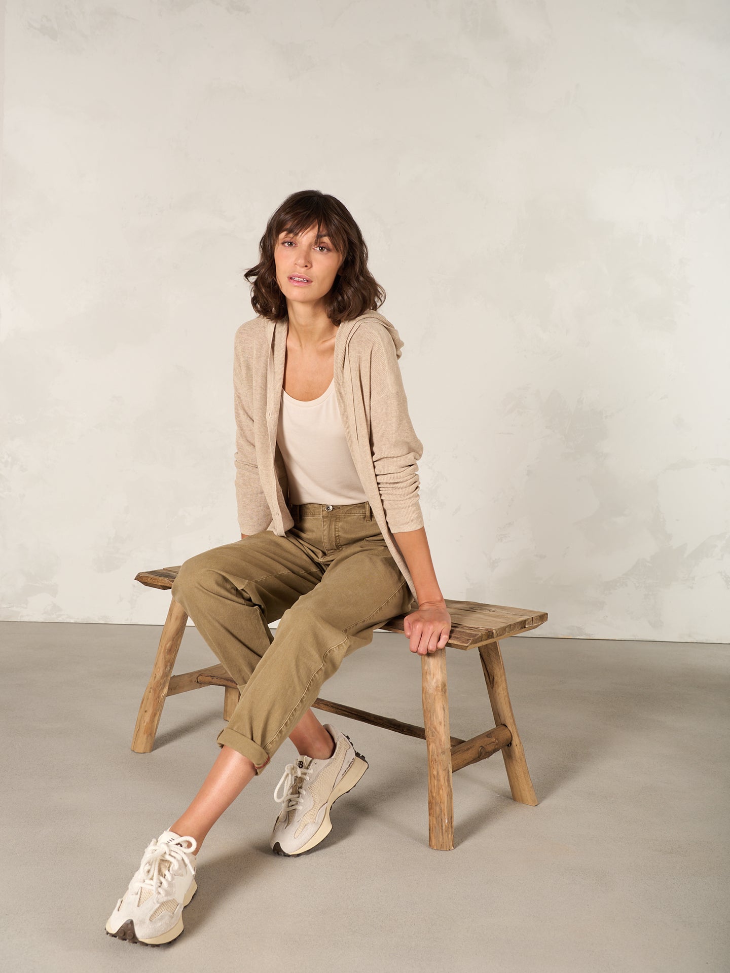 Strickjacke mit Kapuze