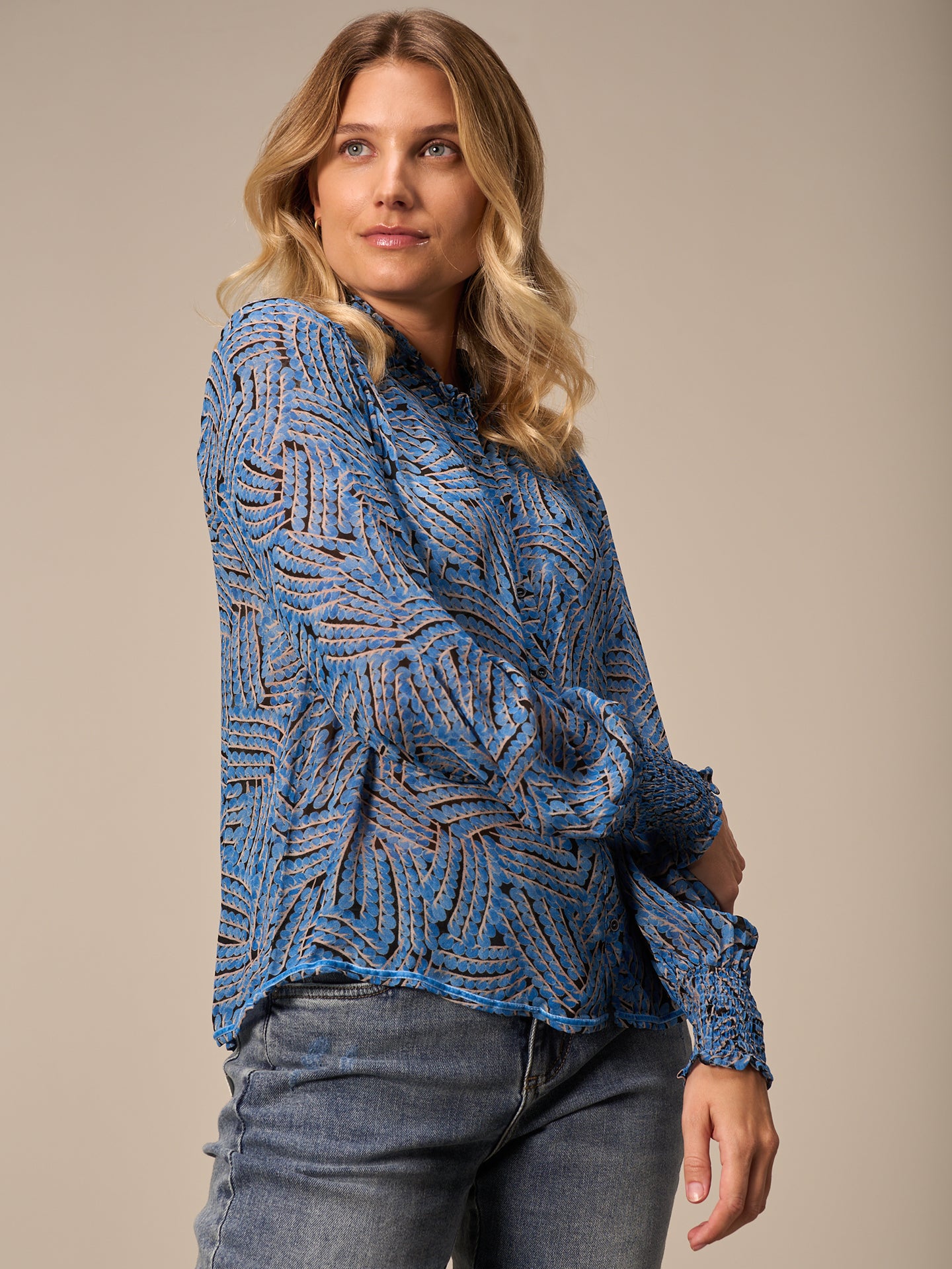 Blouse with ruffle detail