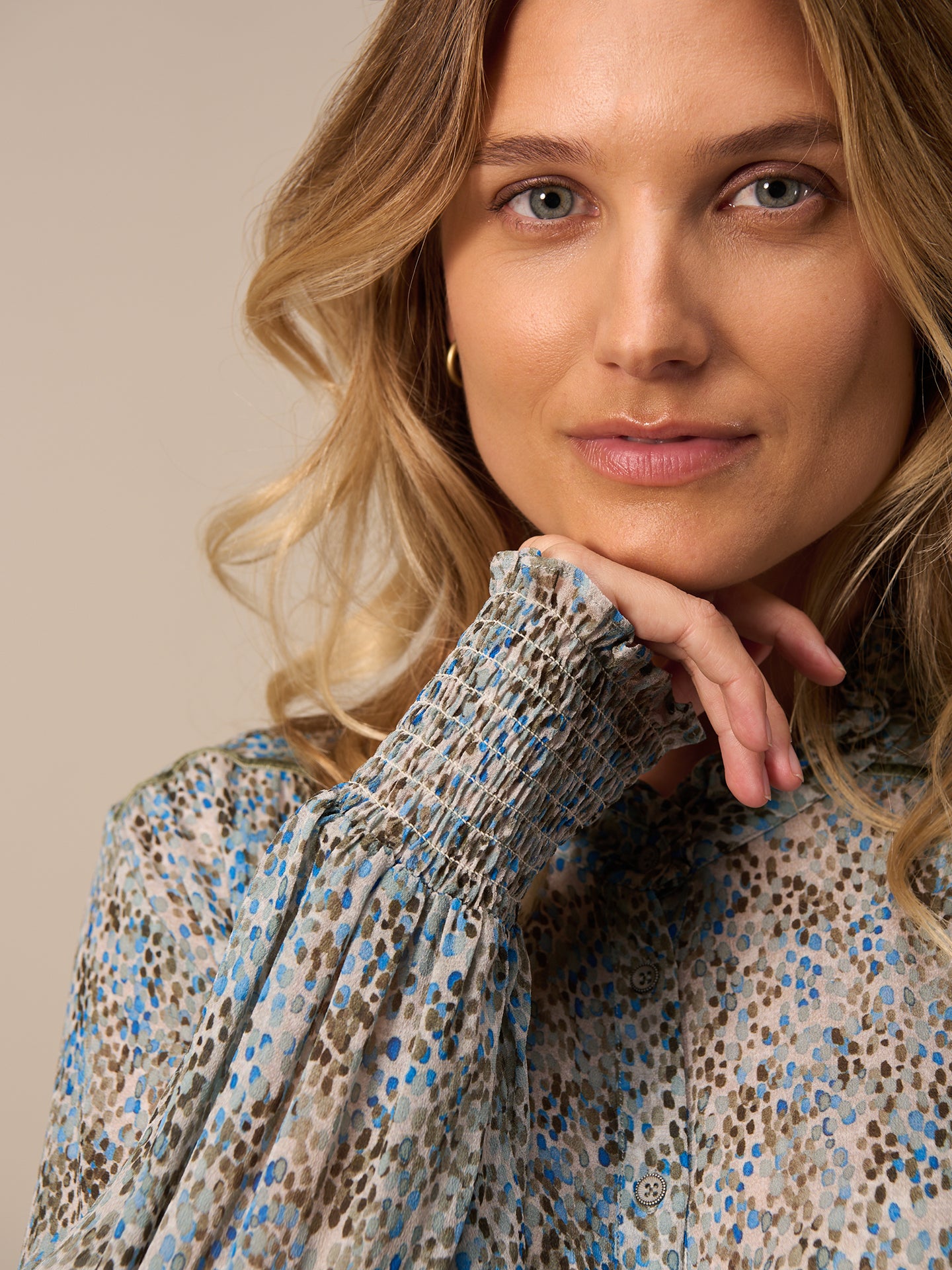 Blouse with ruffle detail