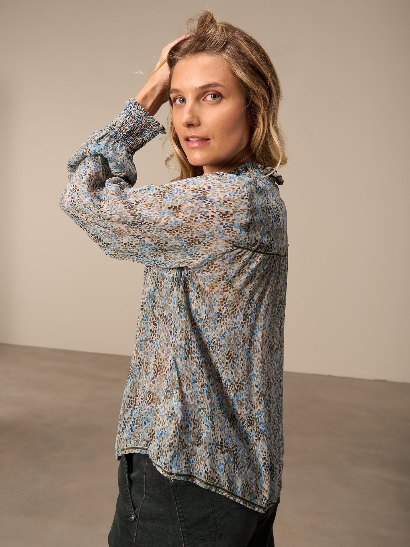Blouse with ruffle detail