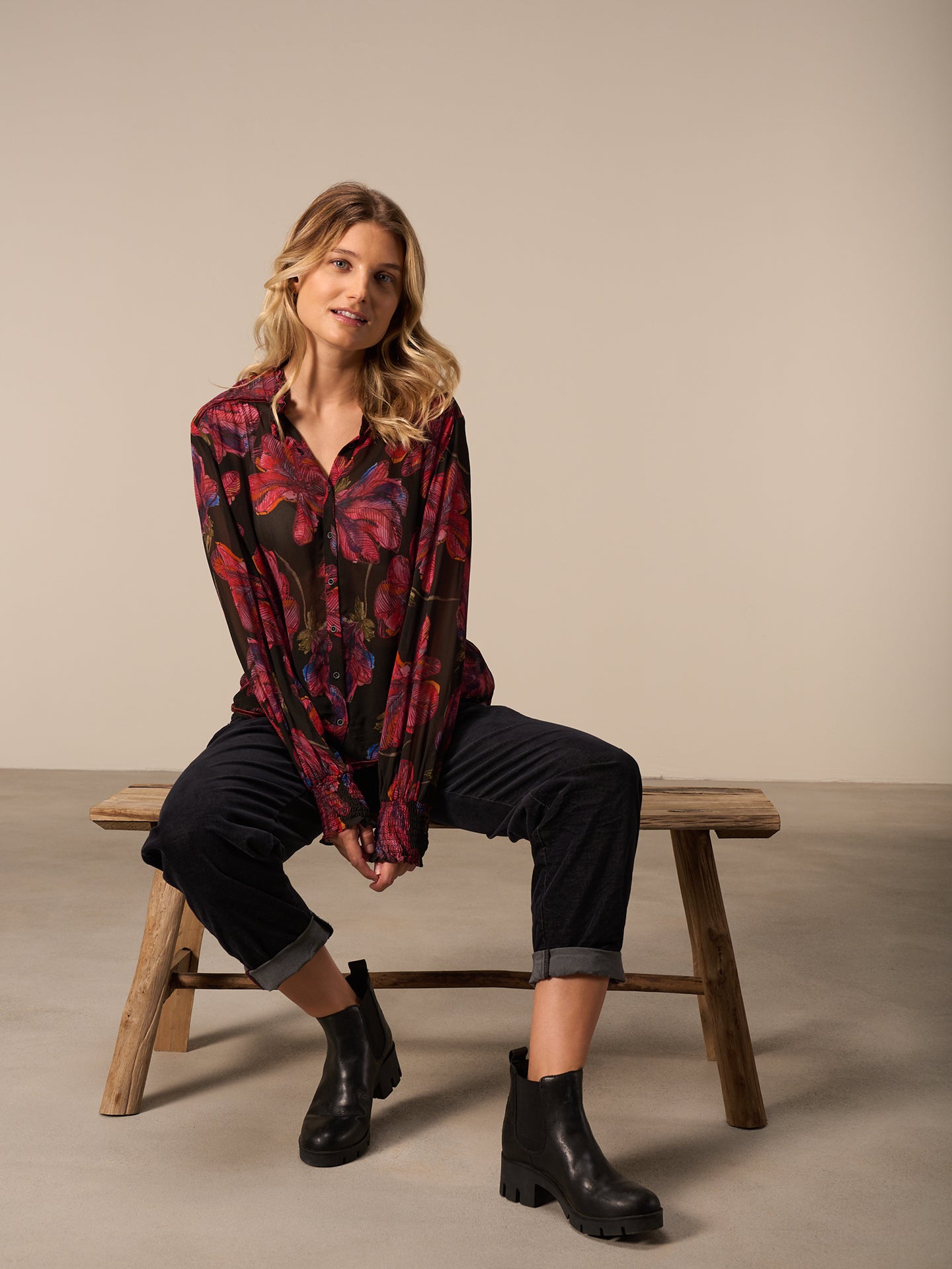 Blouse with ruffle detail