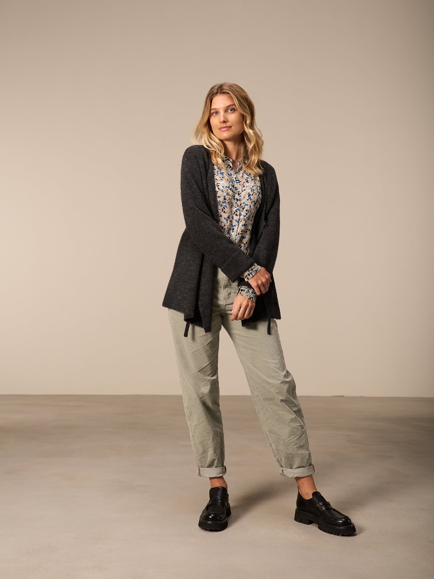 Blouse with button placket