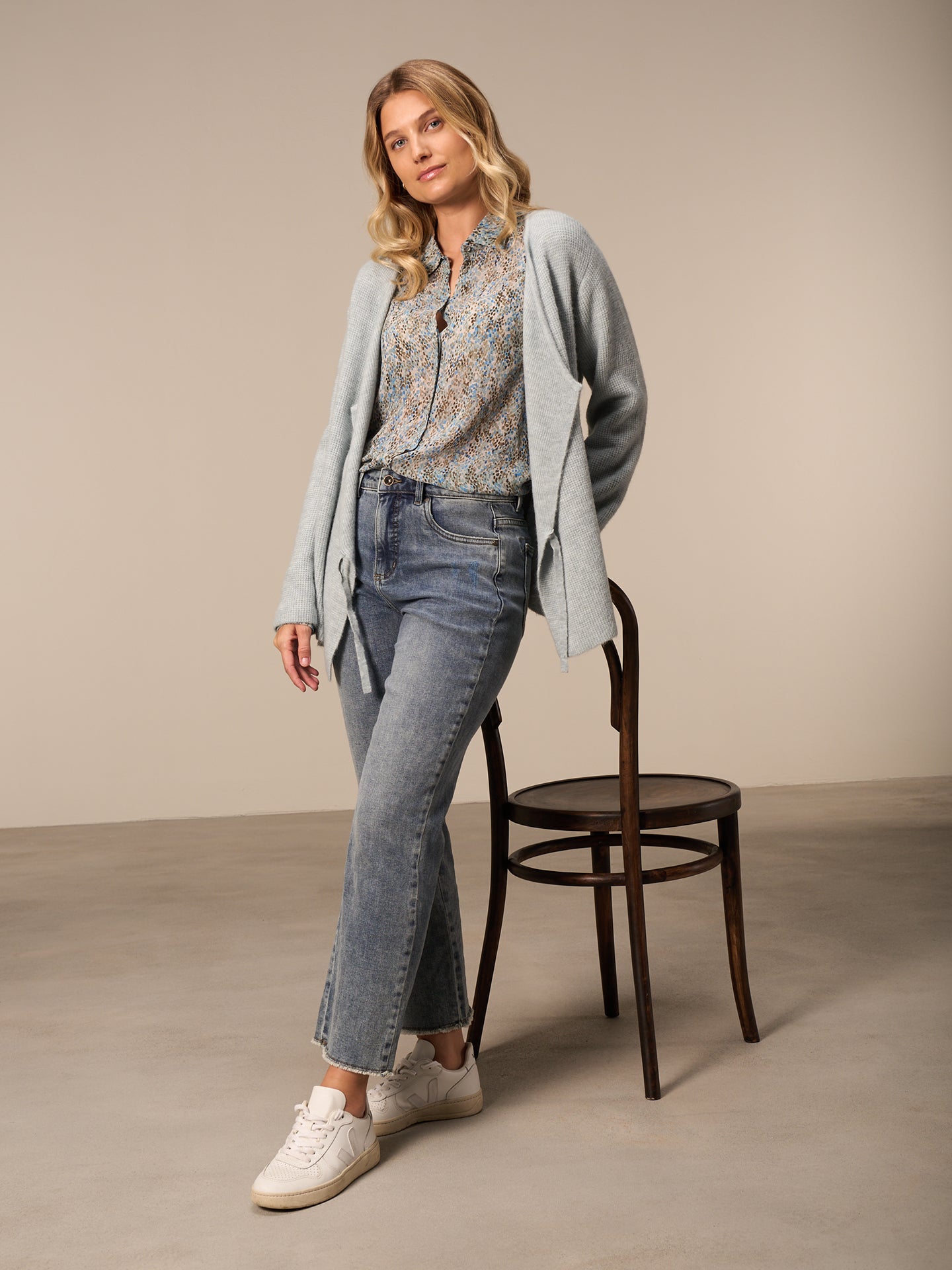 Blouse with button placket