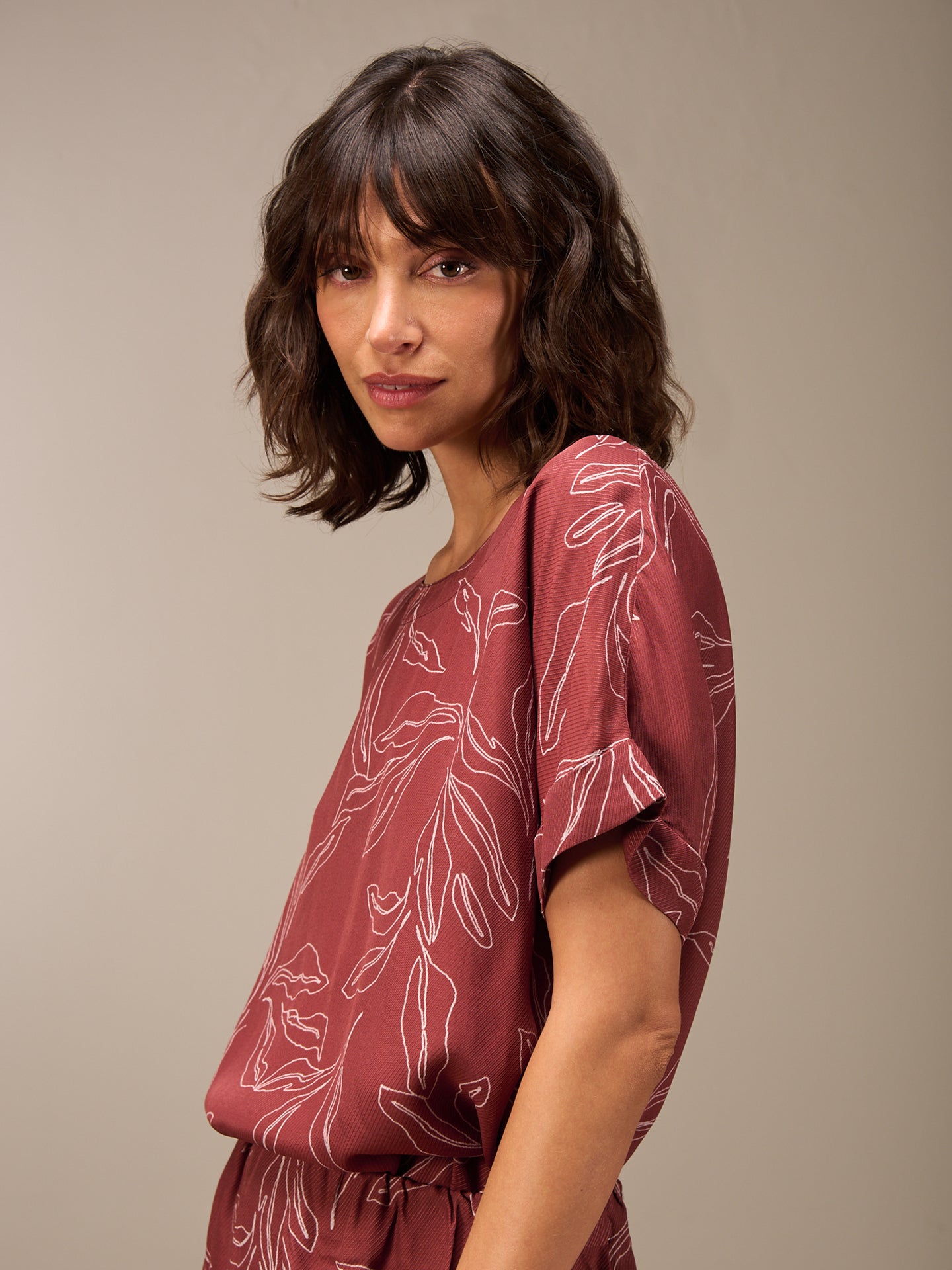 Round-neck blouse
