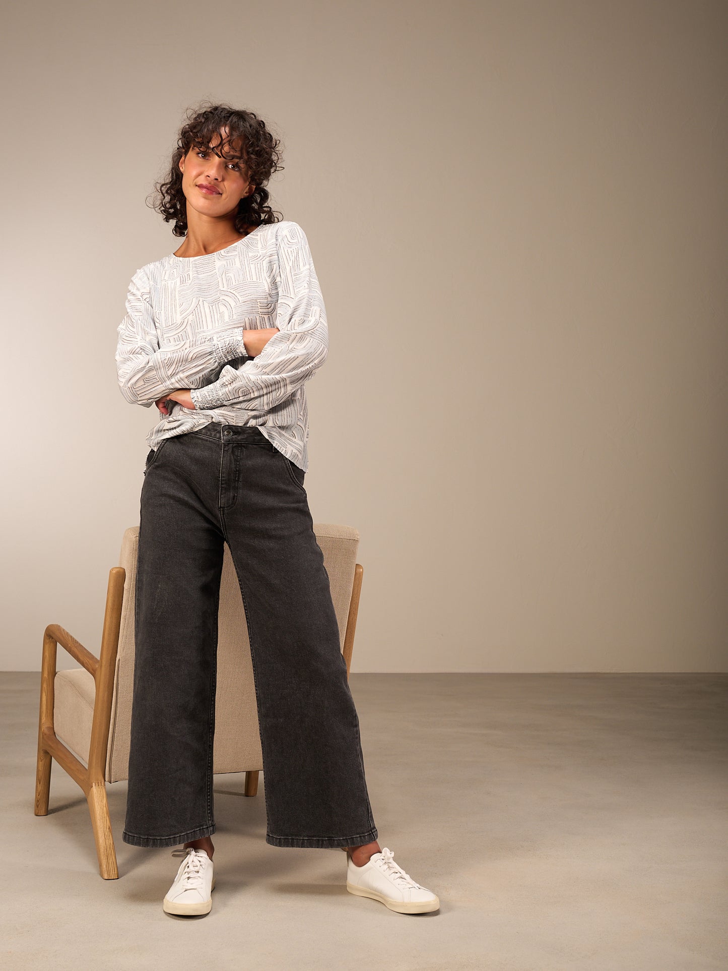 Bluse mit Rundhals