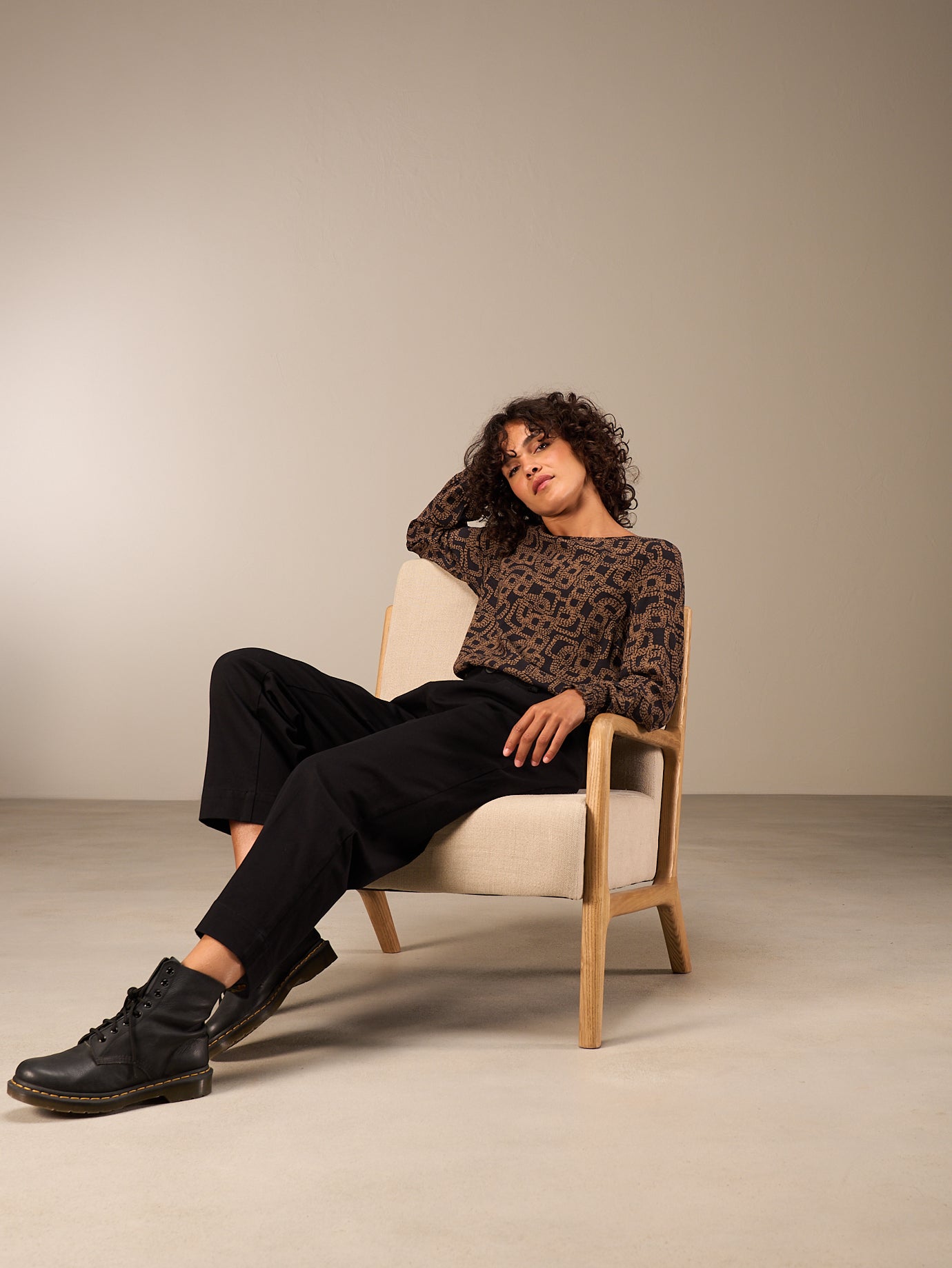 Bluse mit Rundhals