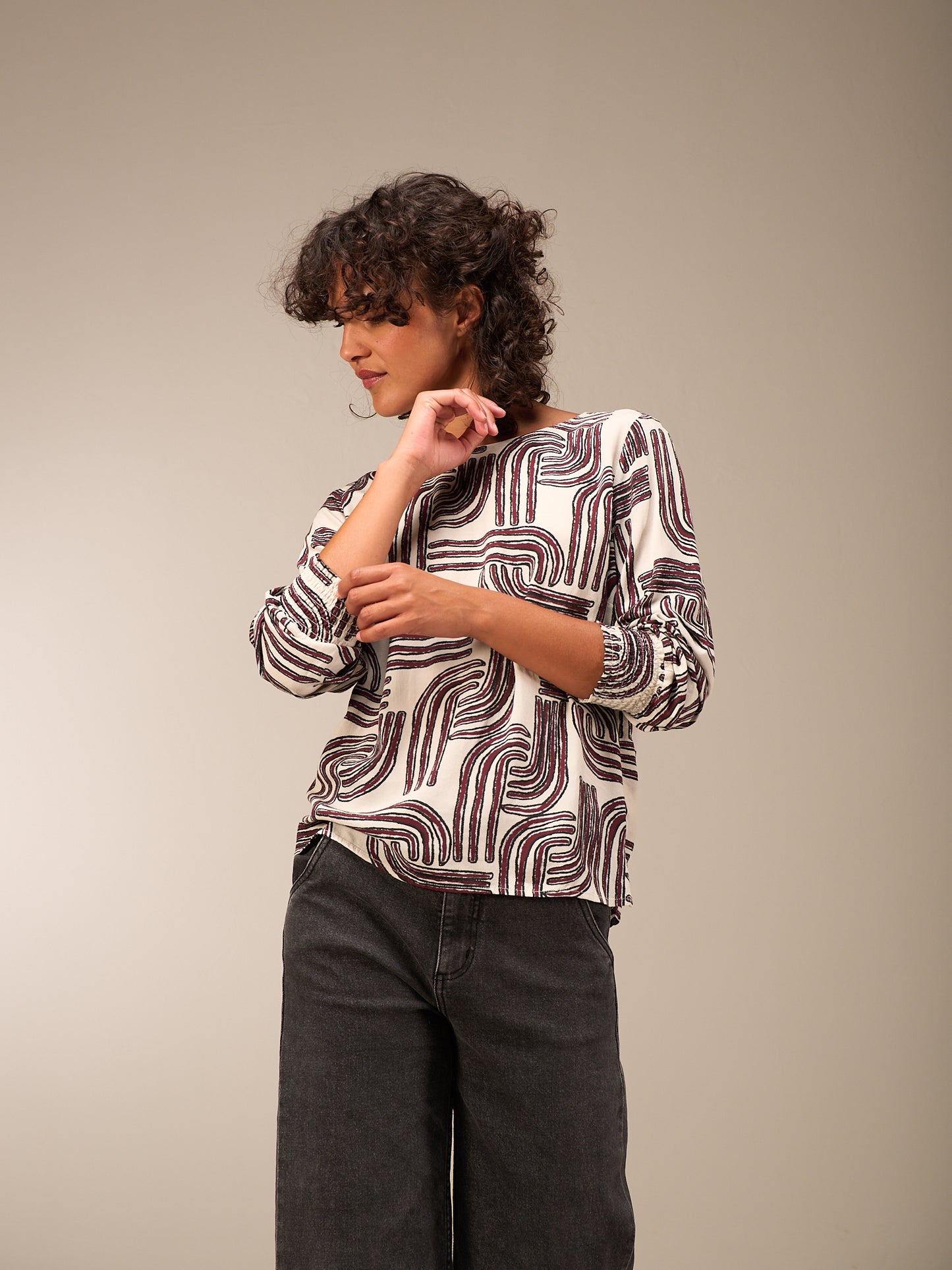 Bluse mit Rundhals
