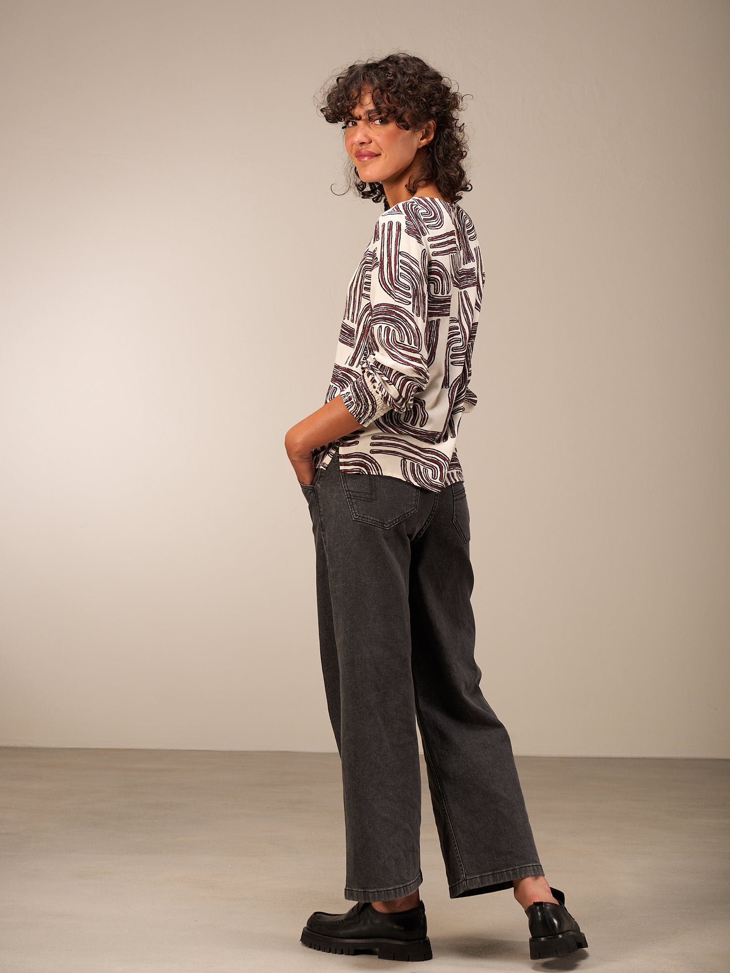 Bluse mit Rundhals