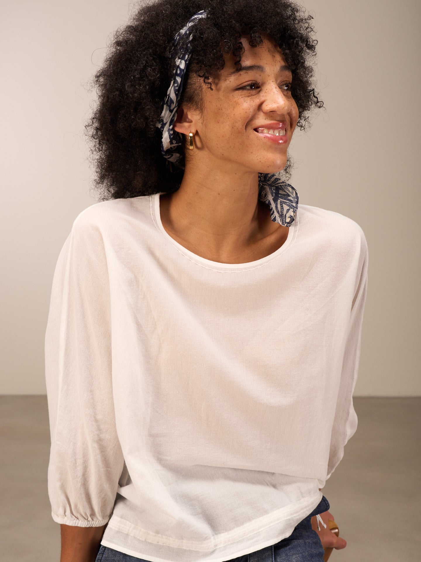 Bluse mit Rundhals