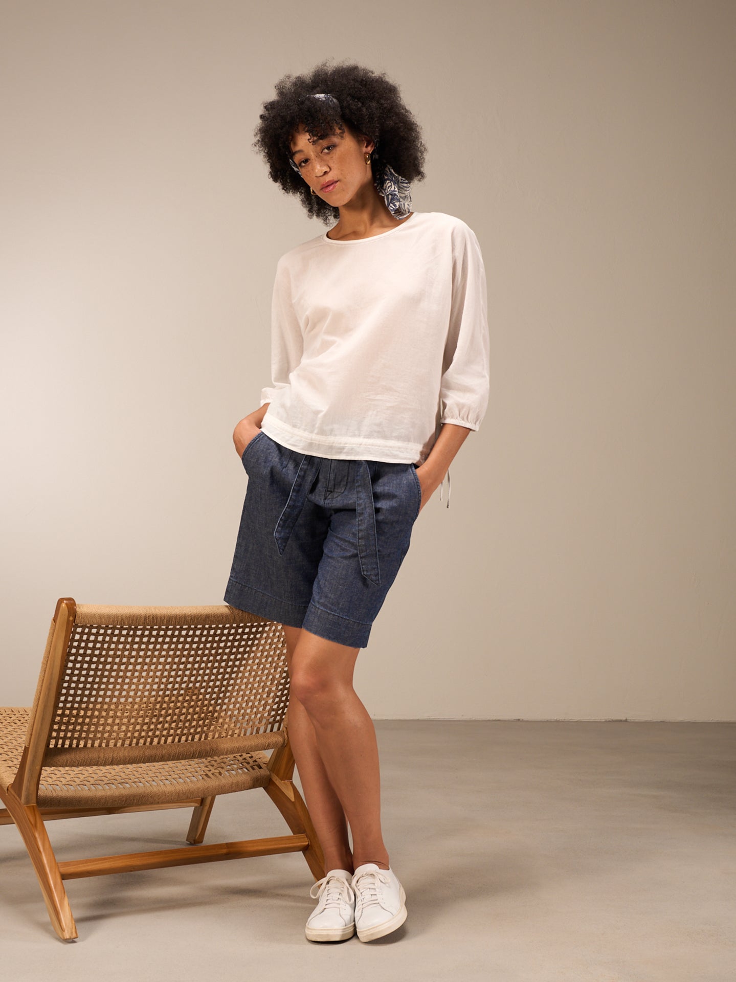 Bluse mit Rundhals