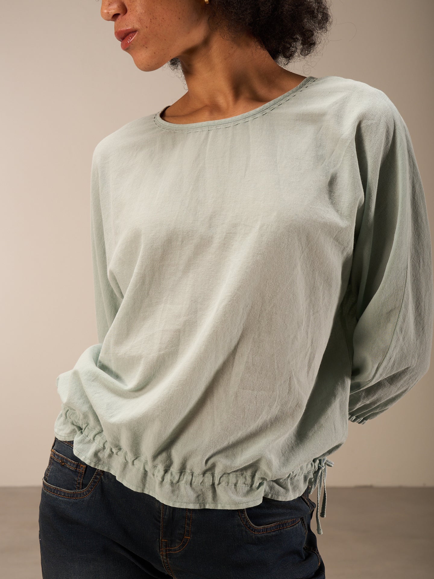 Bluse mit Rundhals
