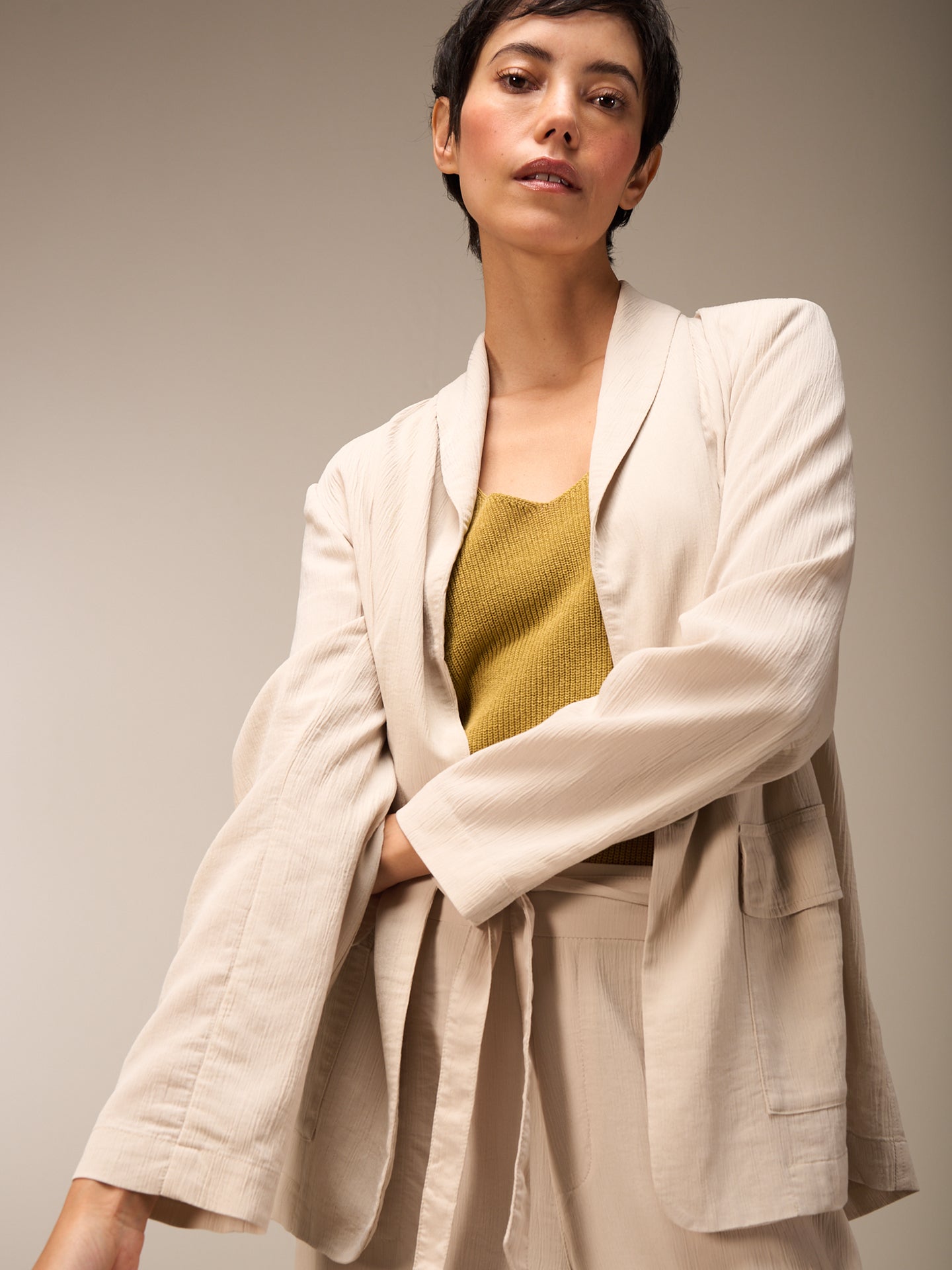 Blazer with shawl collar