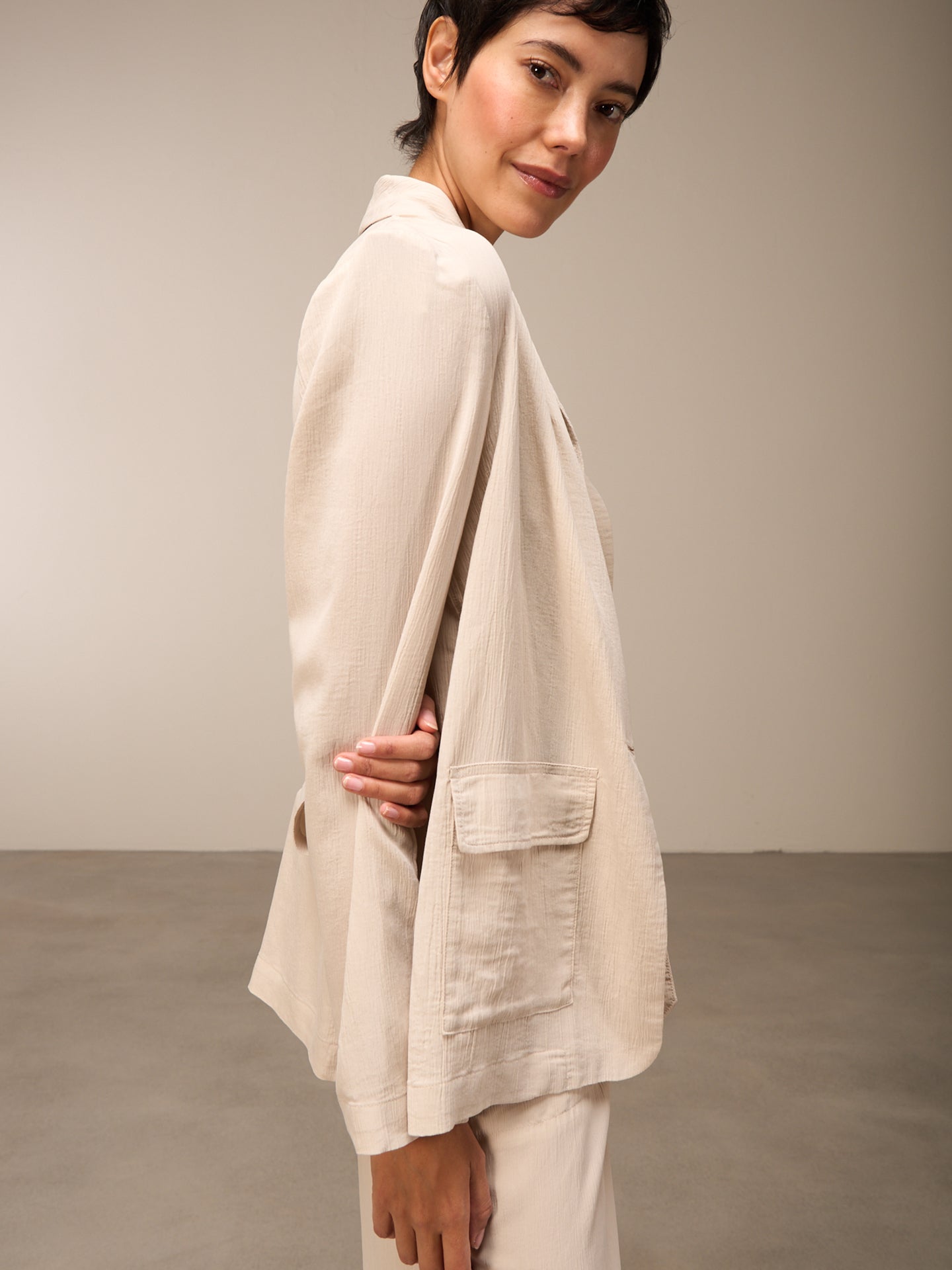 Blazer with shawl collar