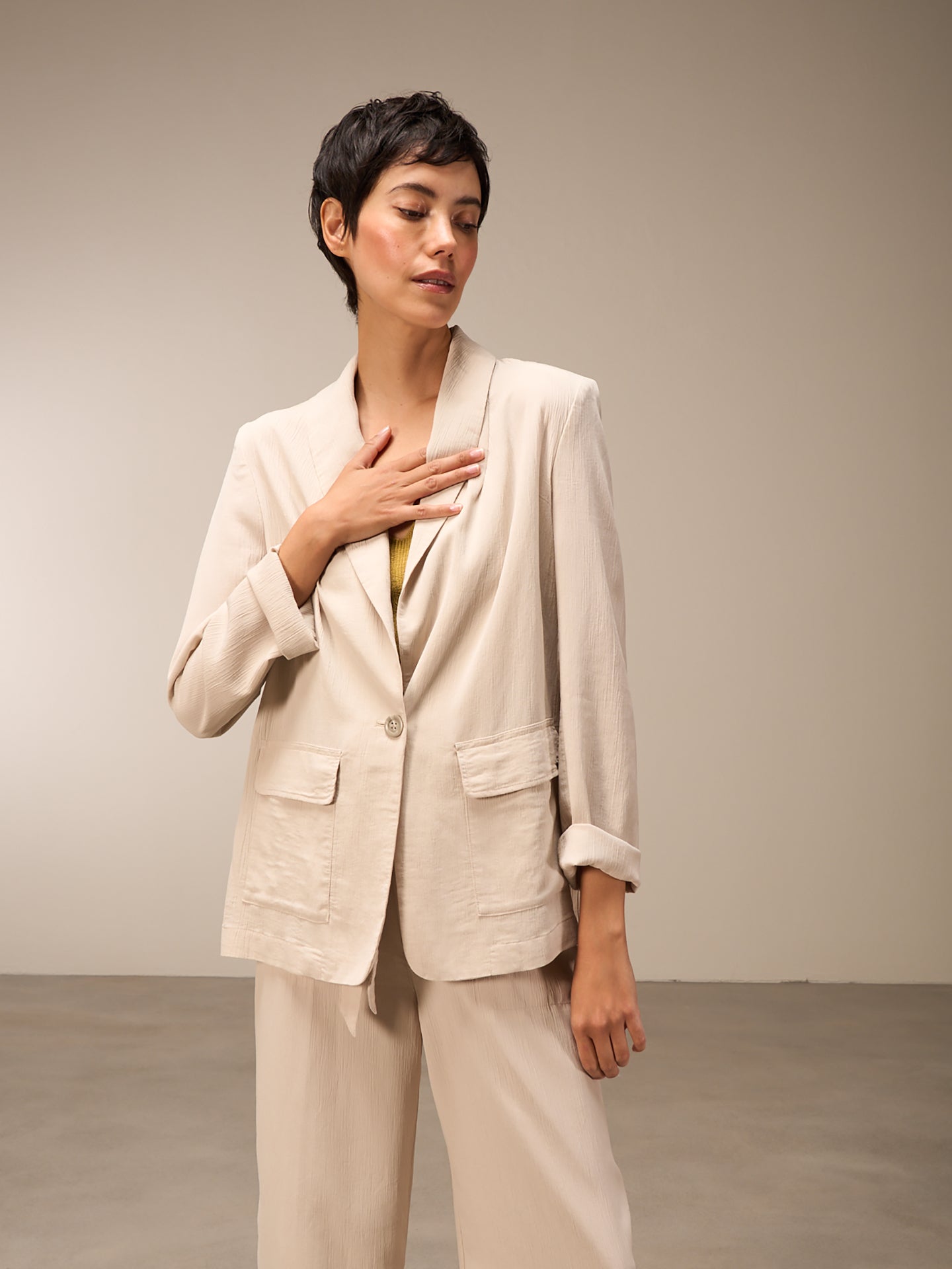 Blazer with shawl collar