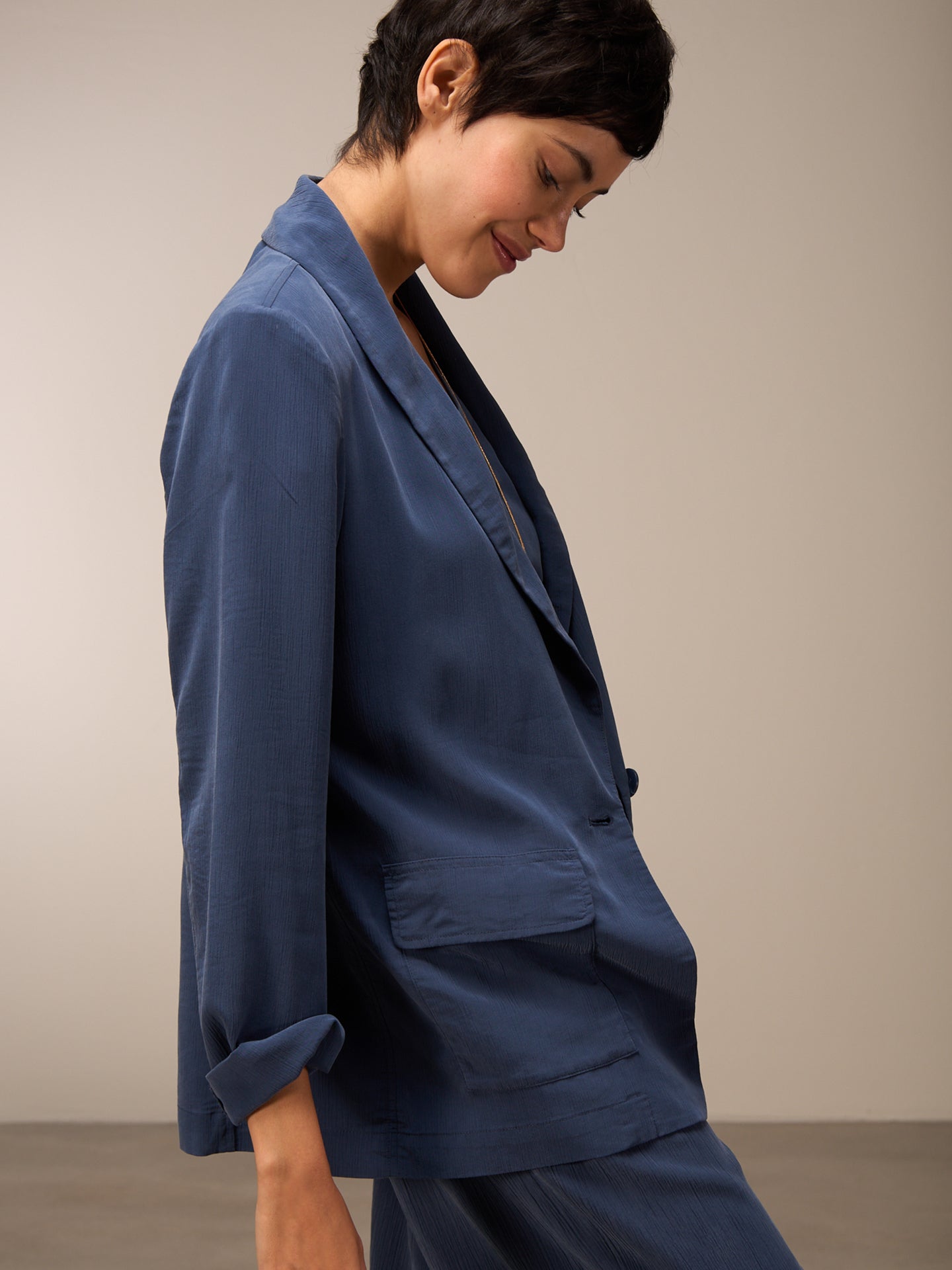 Blazer with shawl collar