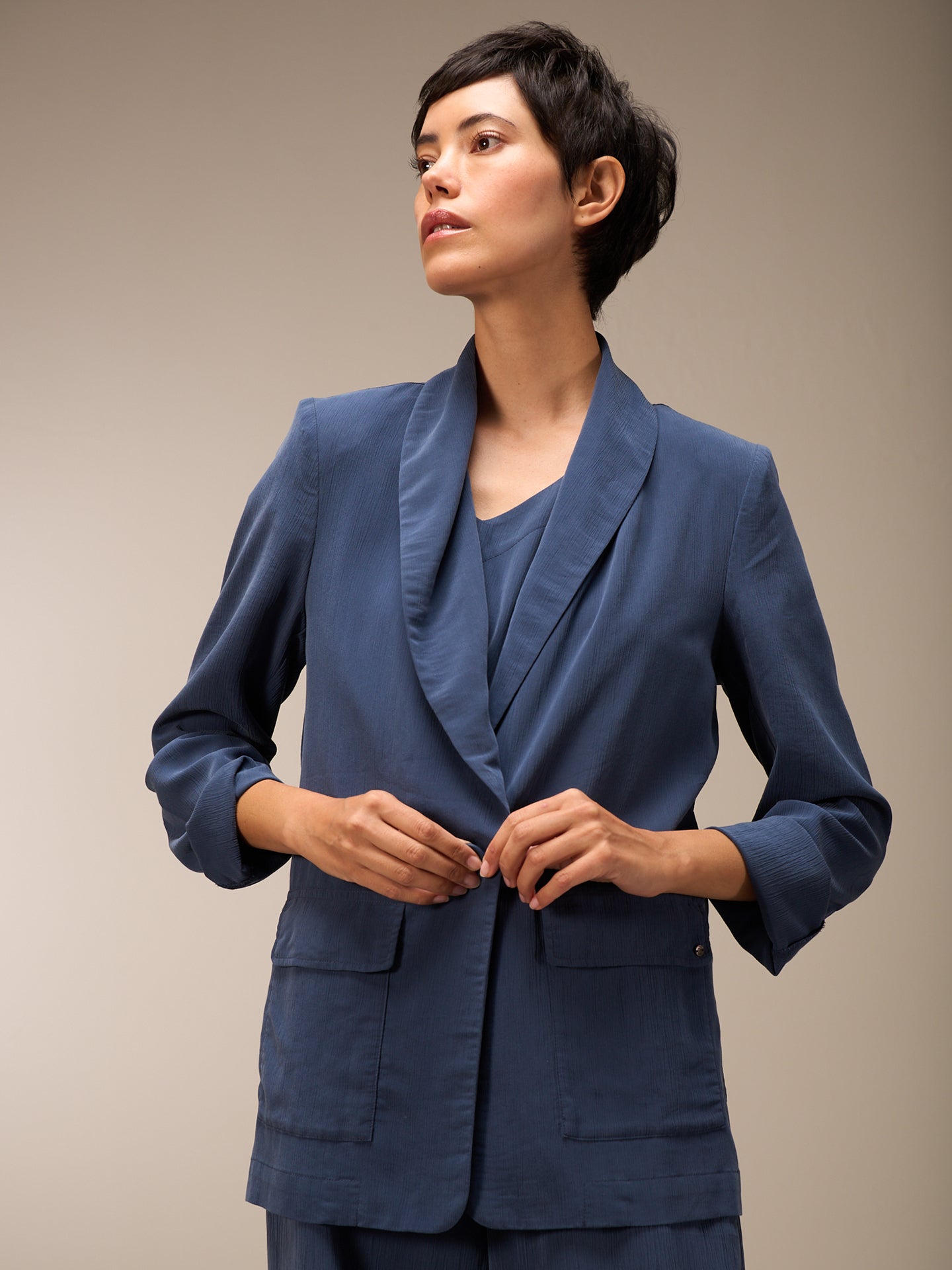 Blazer with shawl collar