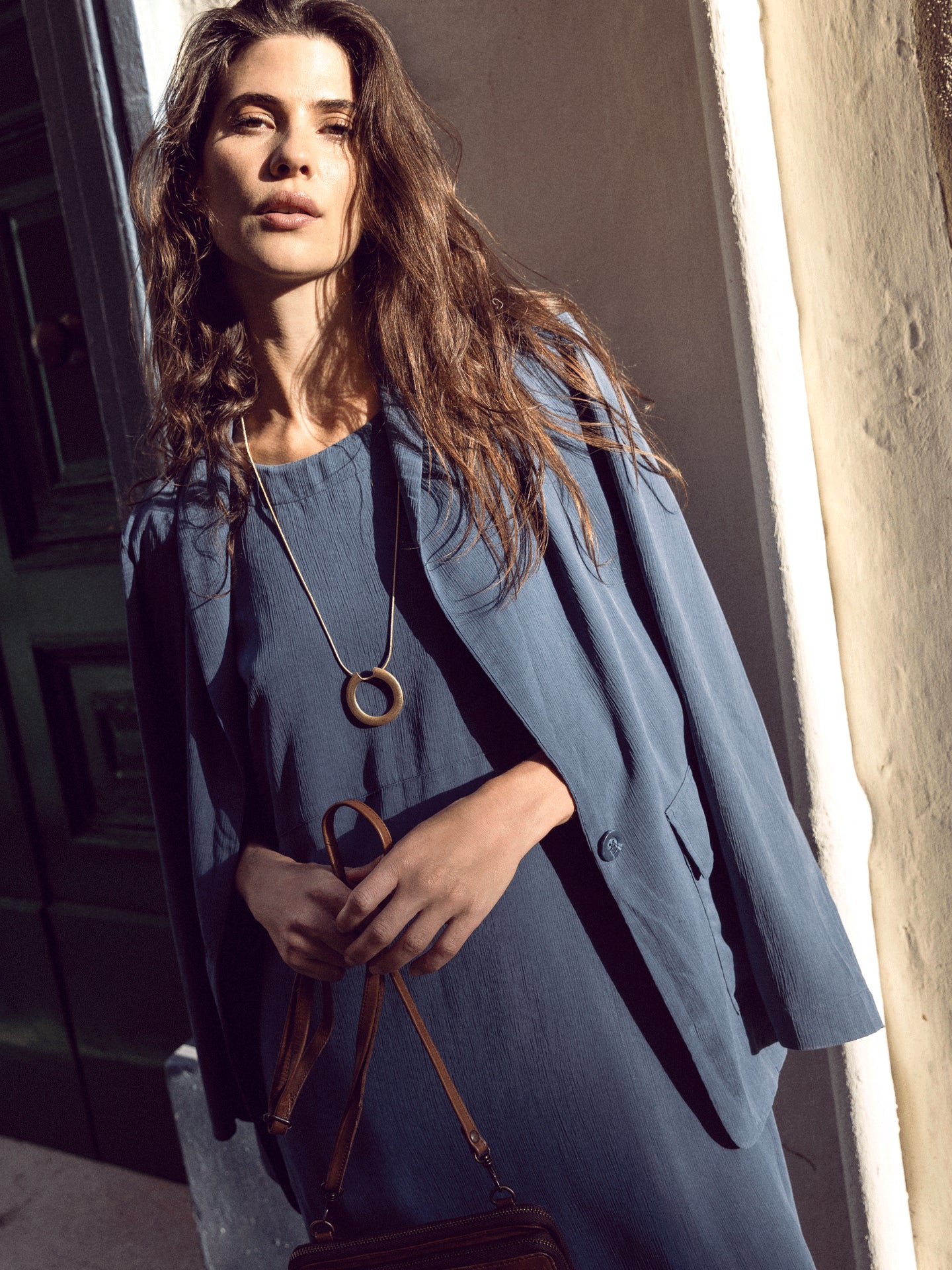 Kleid mit Rundhals