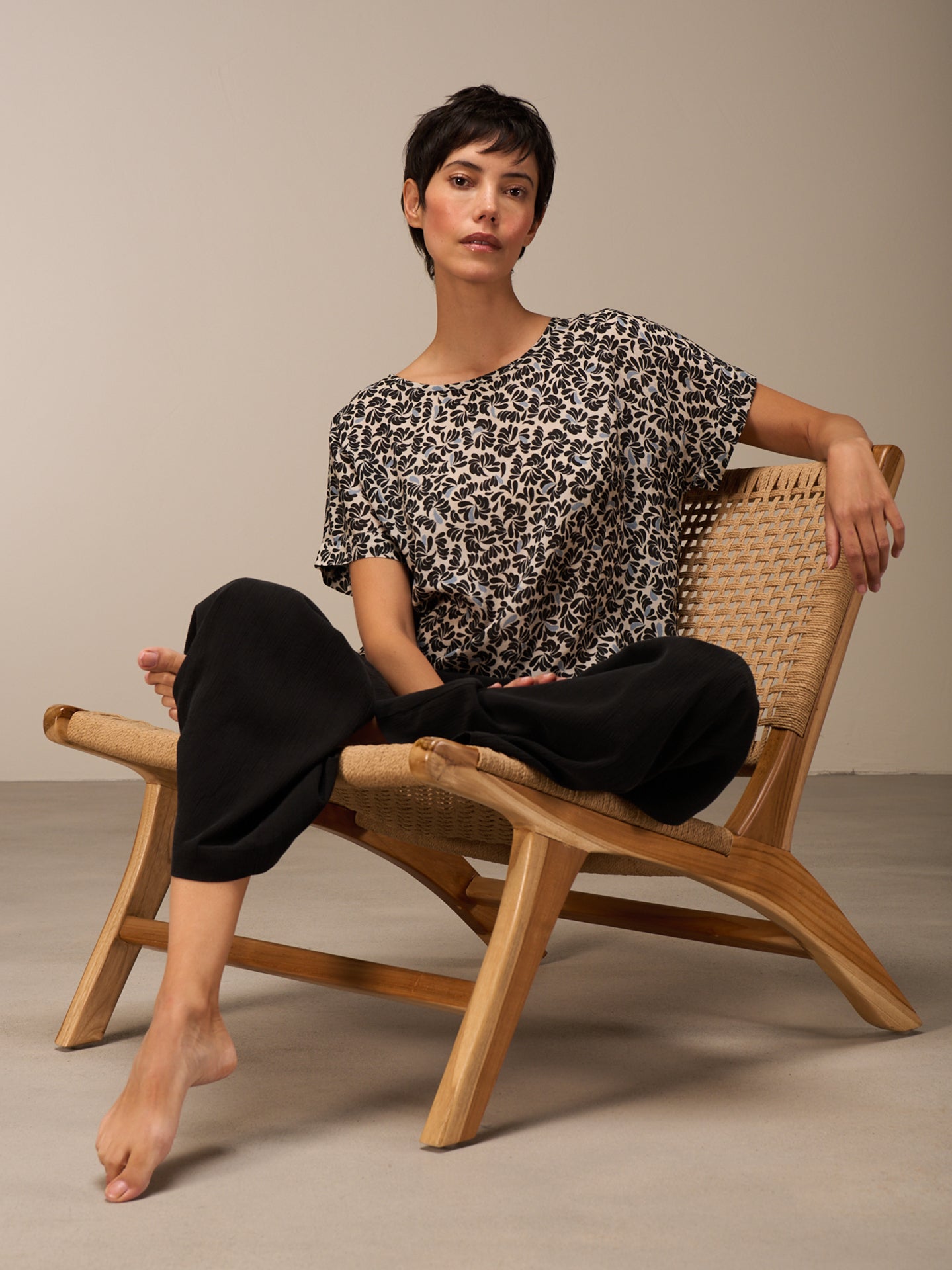 Bluse mit Rundhals