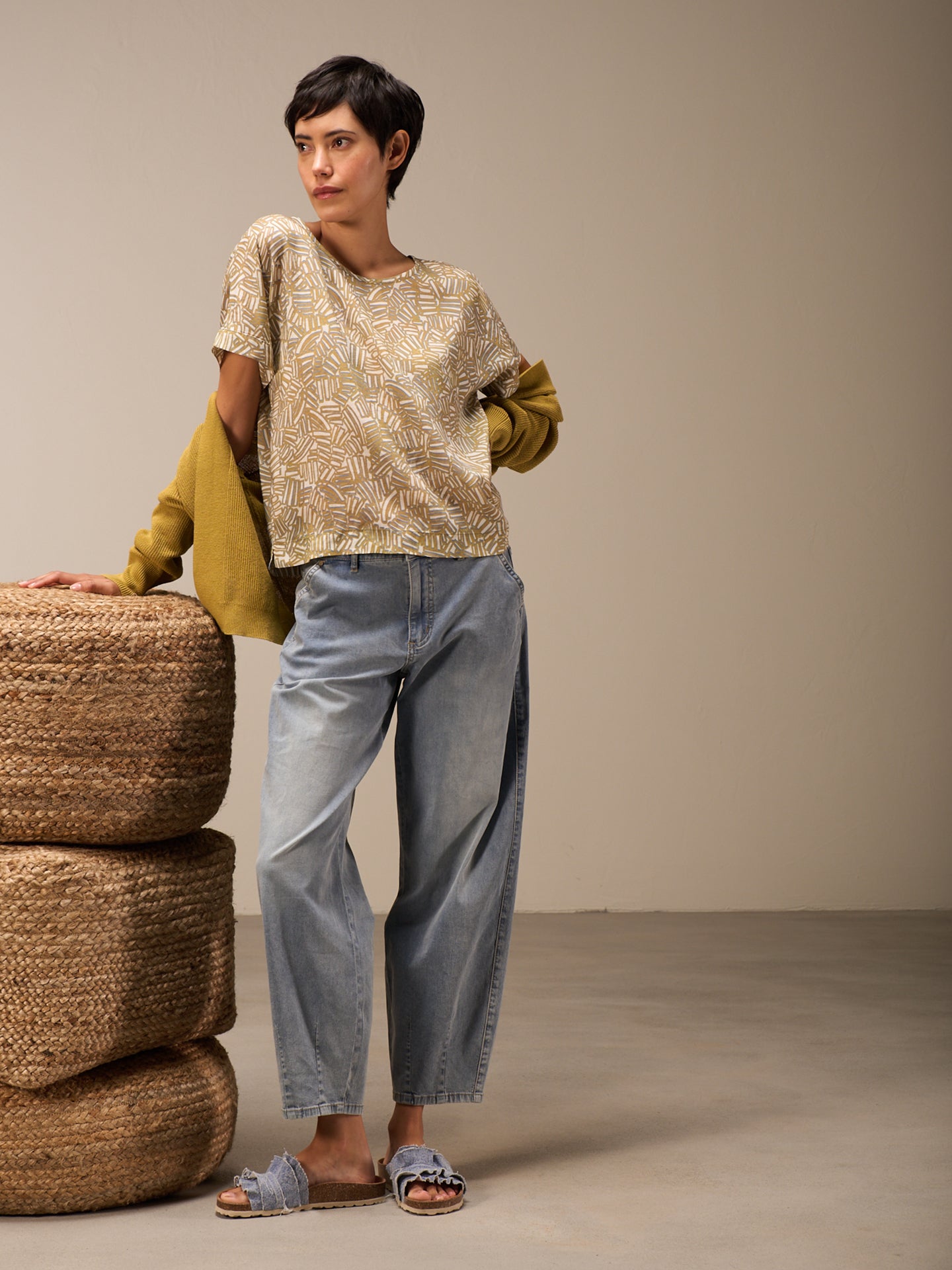 Bluse mit Rundhals