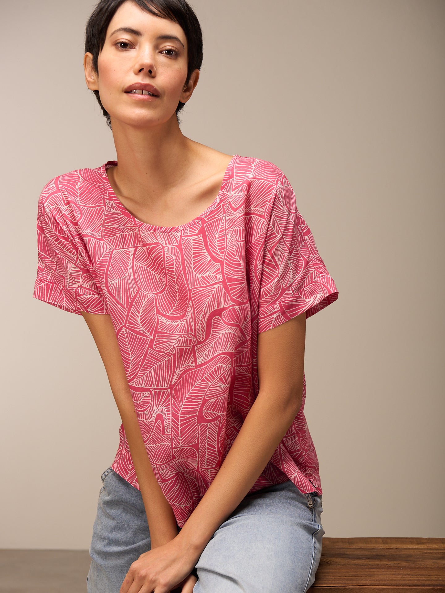 Bluse mit Rundhals