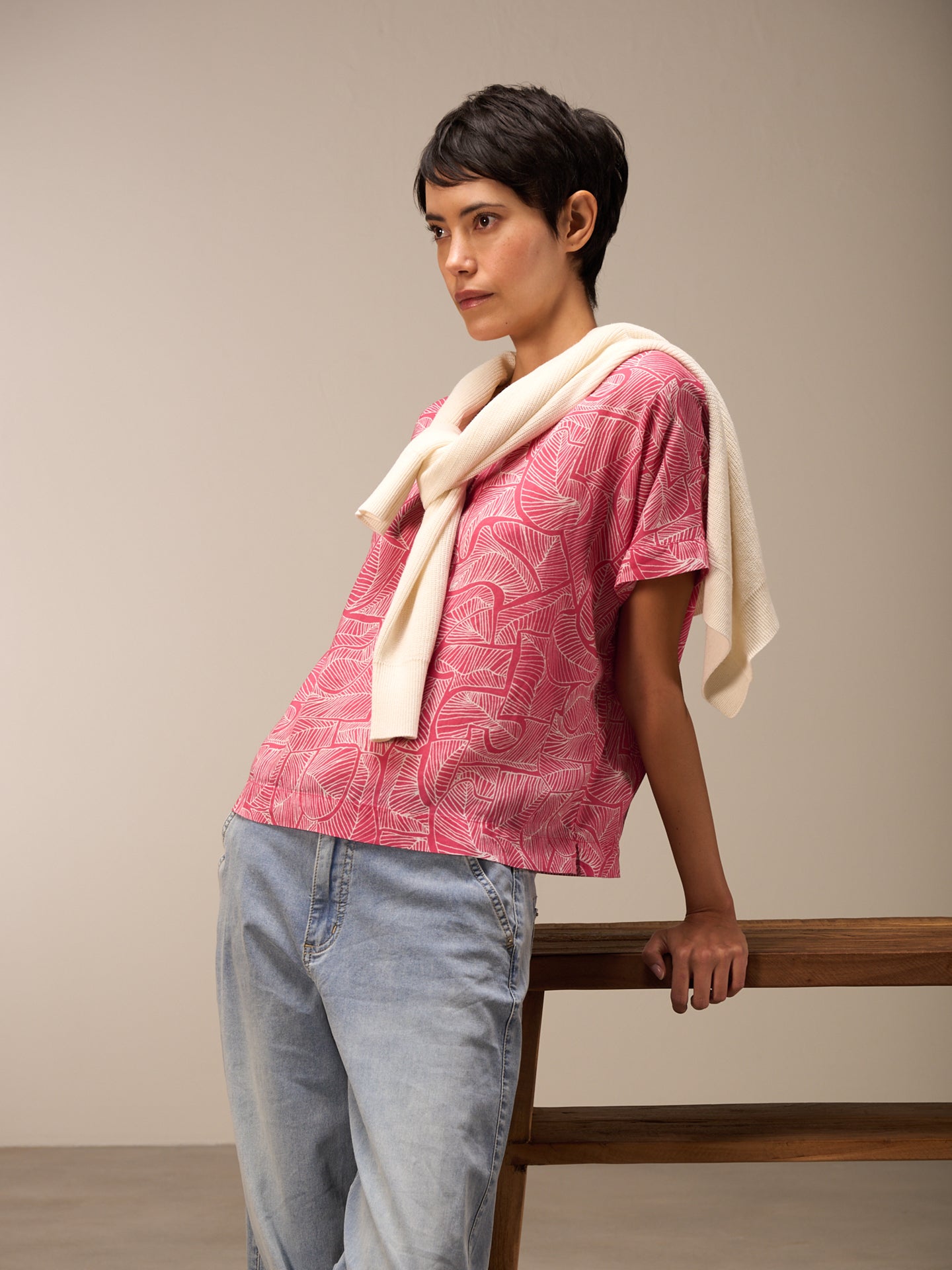 Bluse mit Rundhals