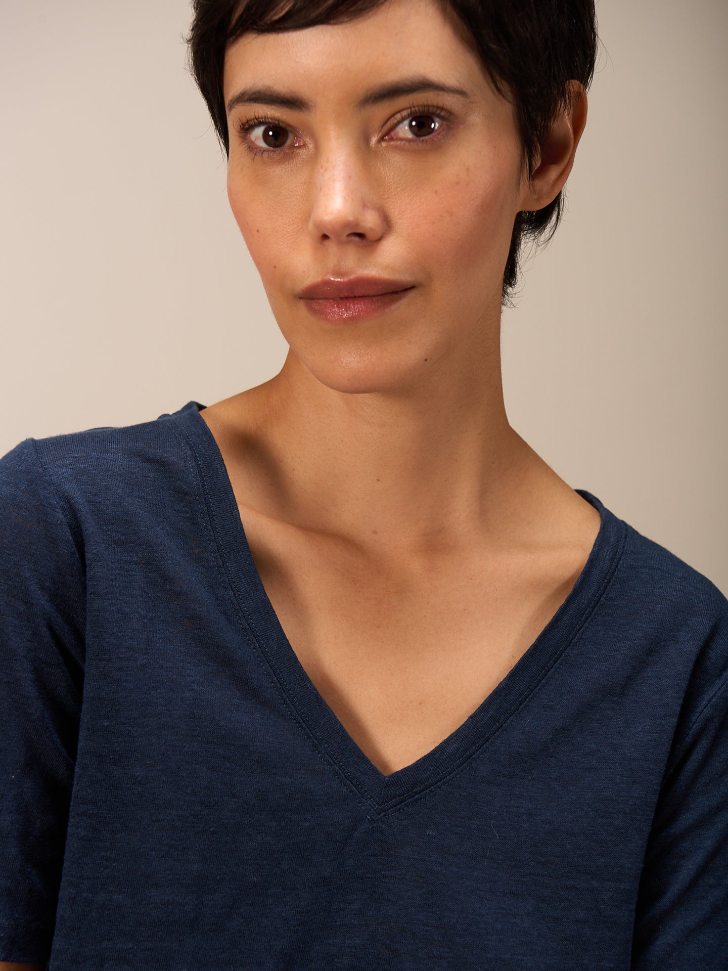 Shirt with V-neck