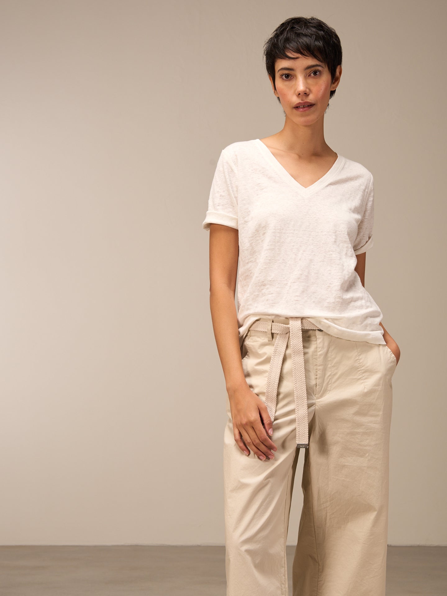 Shirt with V-neck