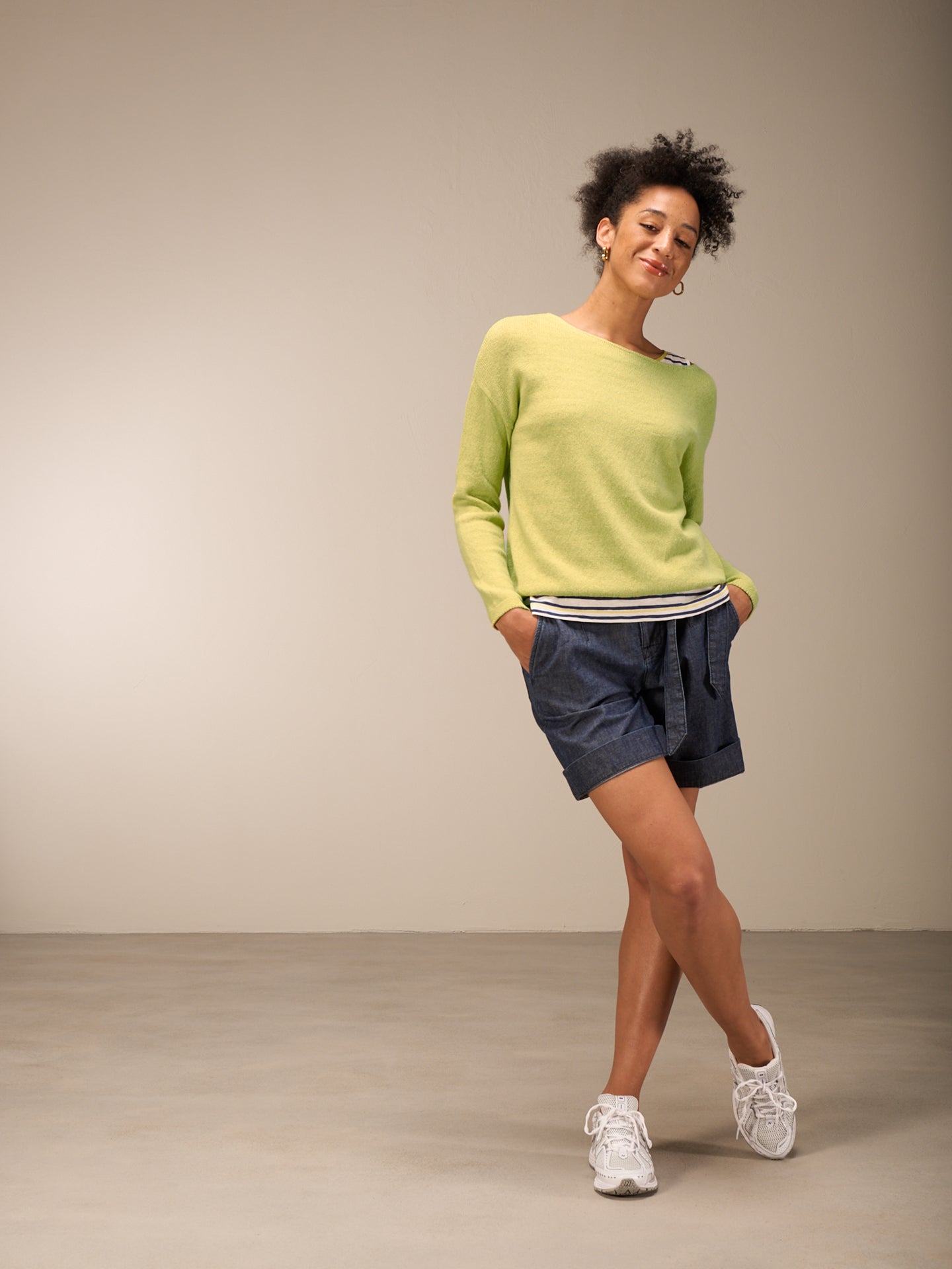 Strickpullover mit Leinen