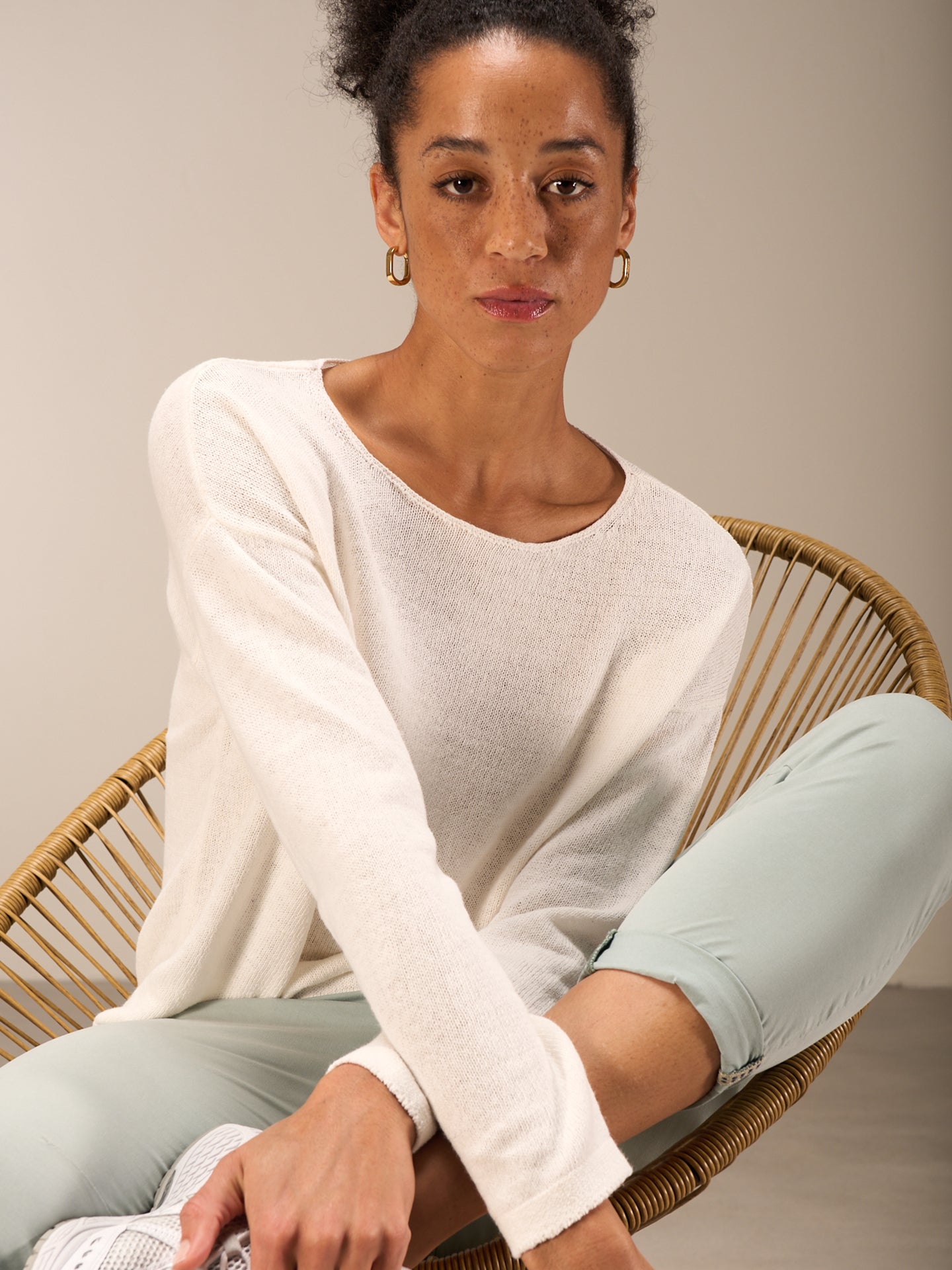 Strickpullover mit Leinen