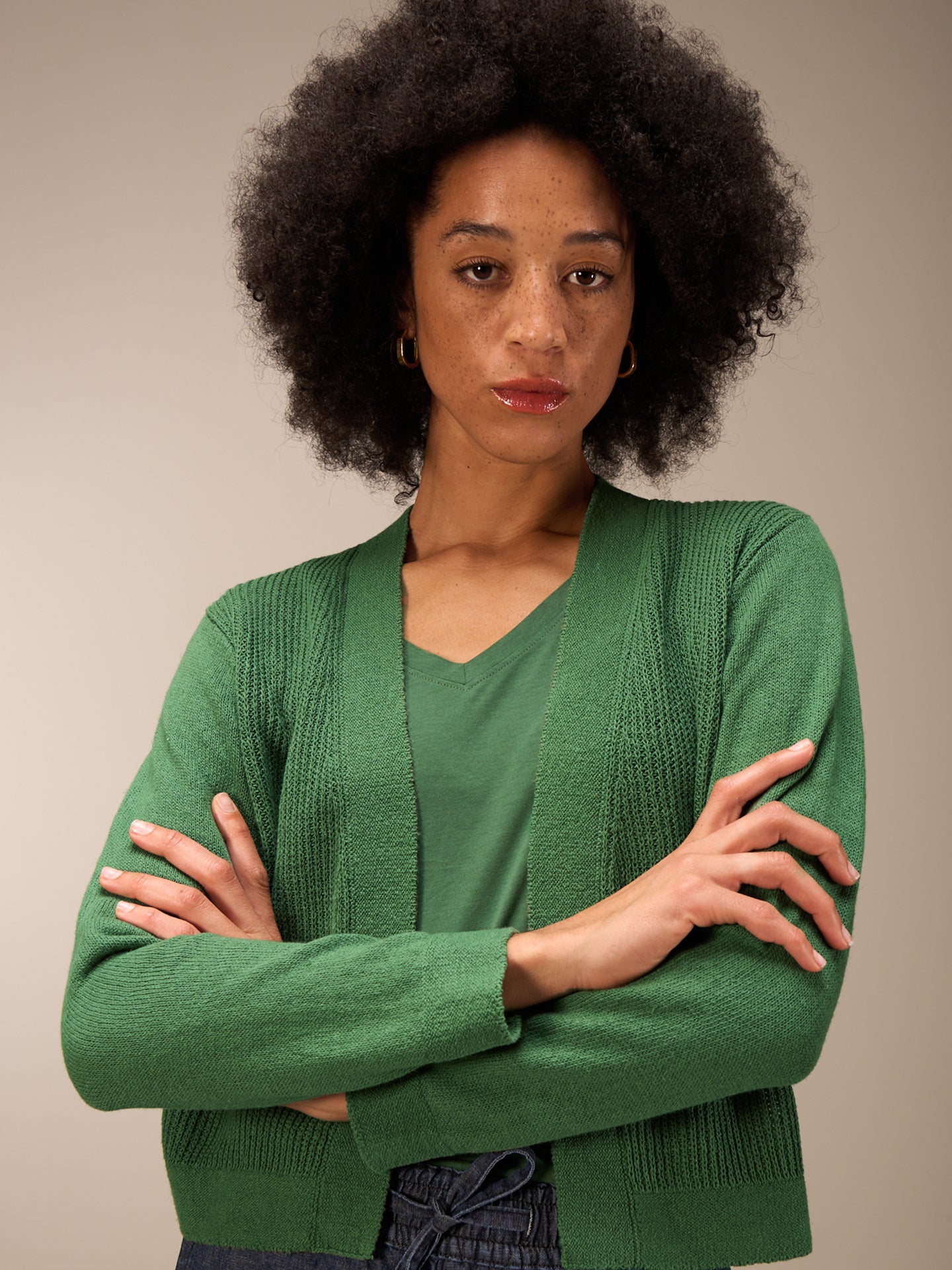 Strickjacke mit Leinen