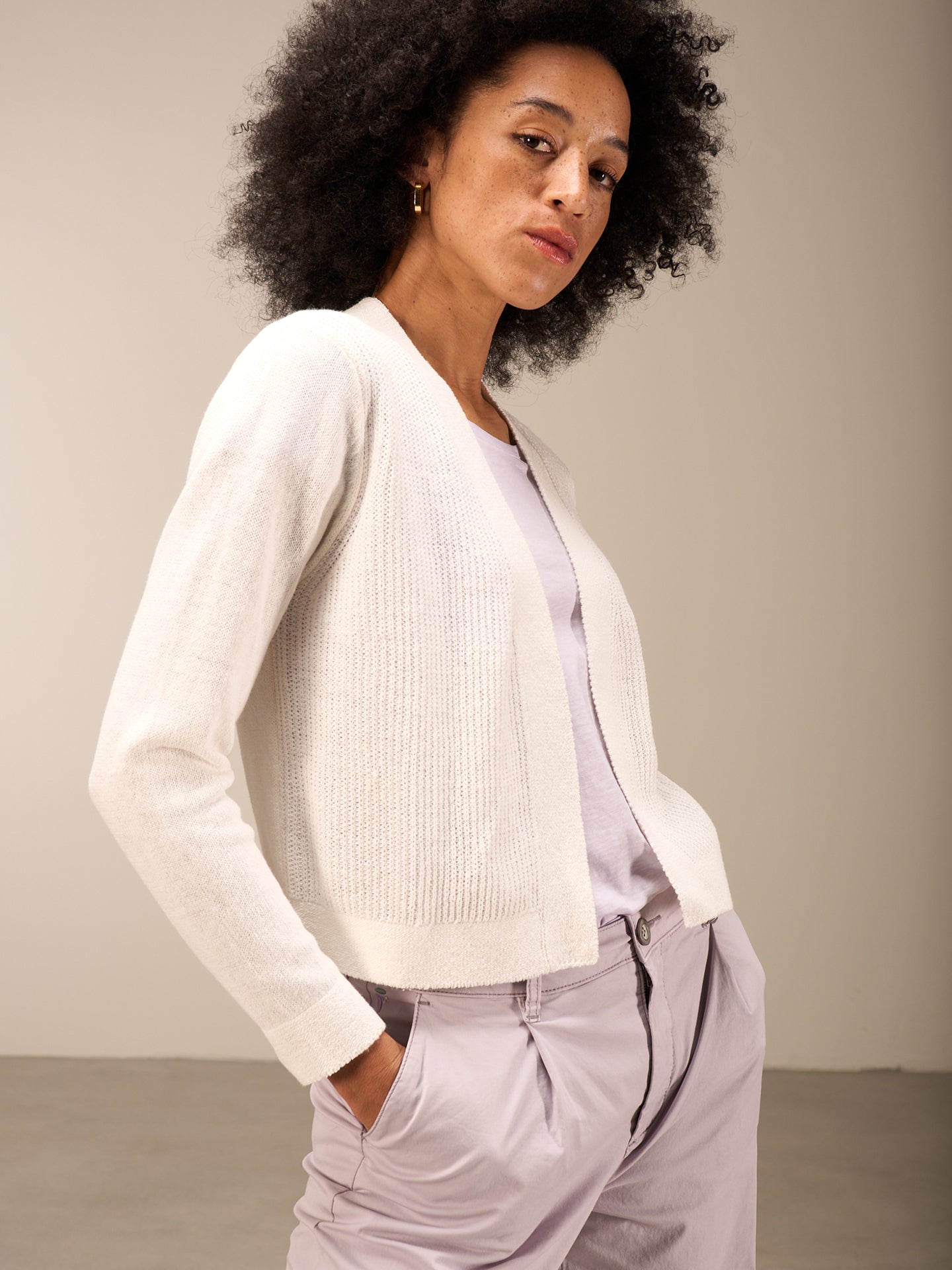 Strickjacke mit Leinen