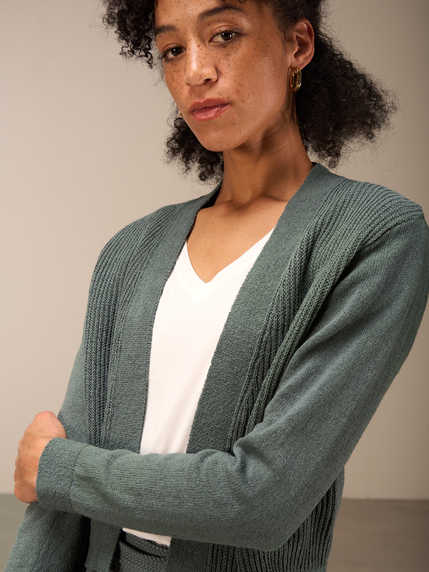Strickjacke mit Leinen