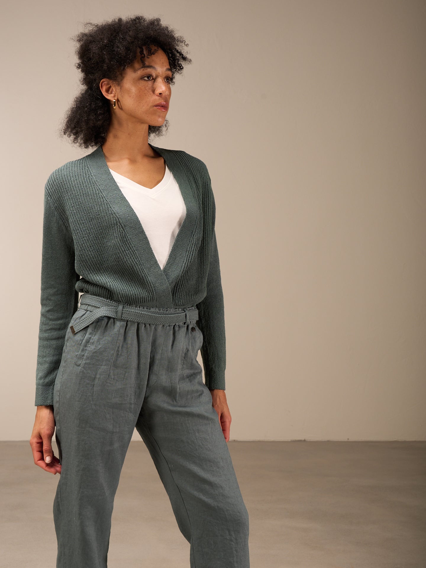 Strickjacke mit Leinen