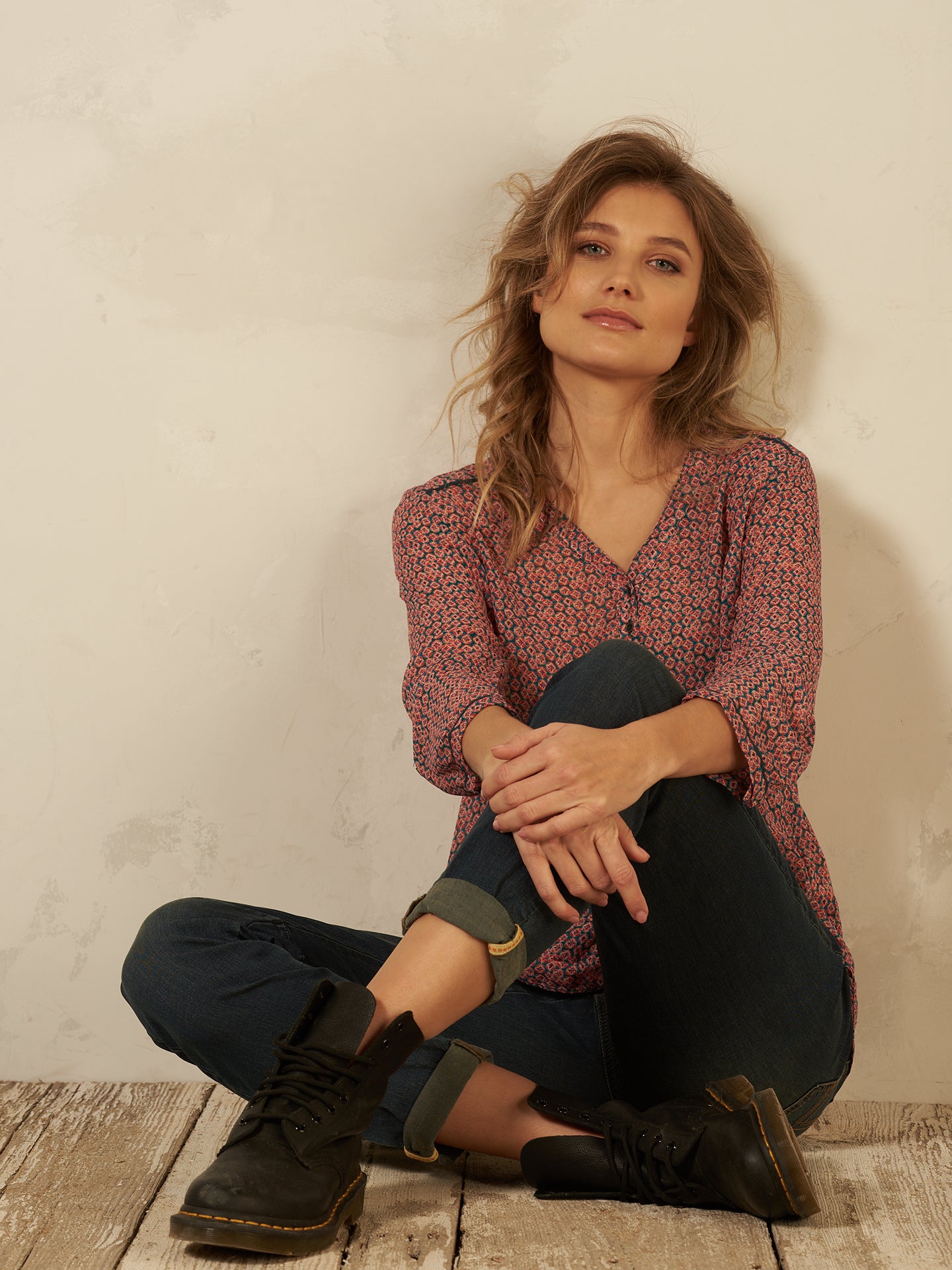 Bluse mit V-Ausschnitt