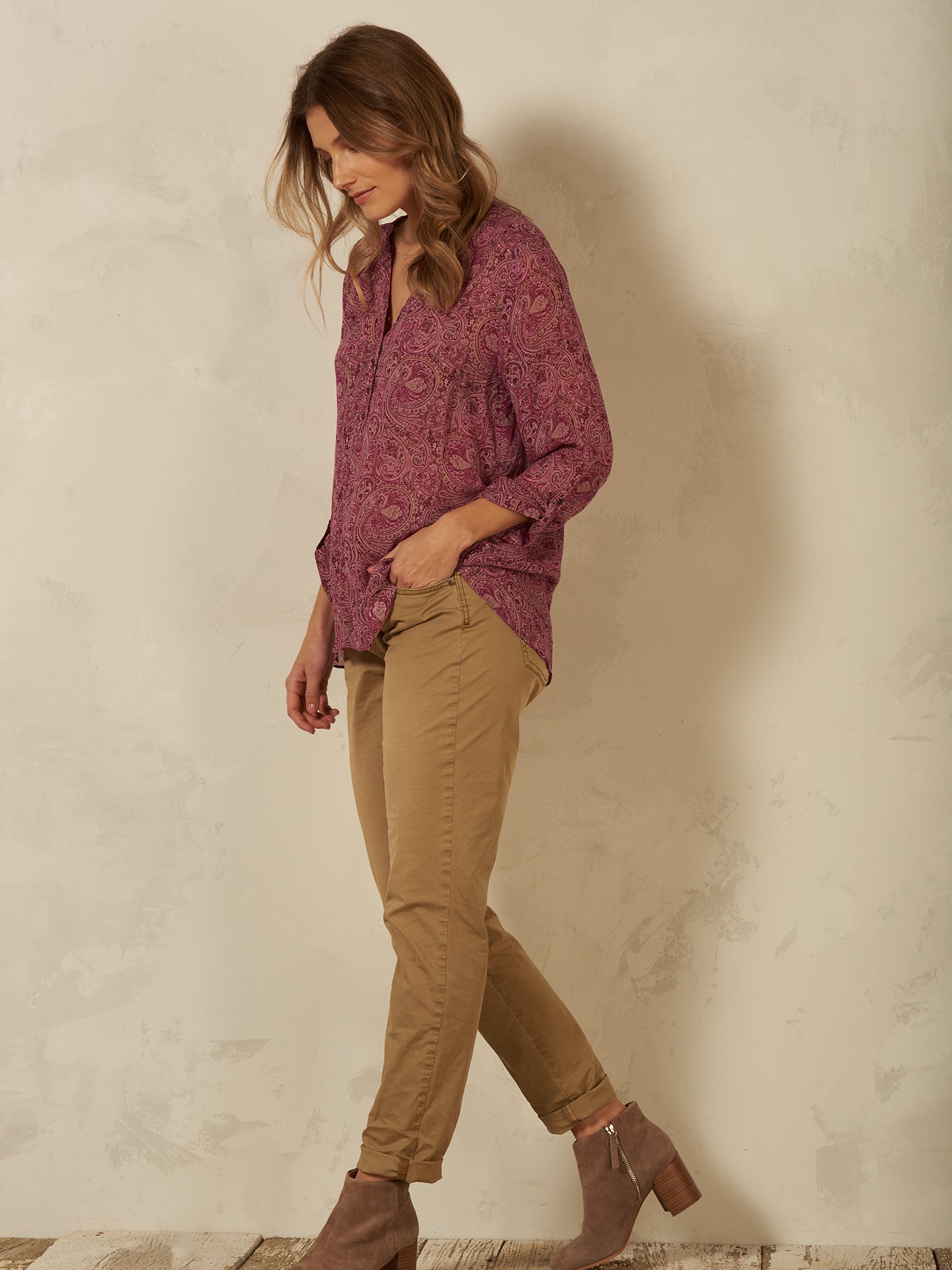 Bluse mit V-Ausschnitt
