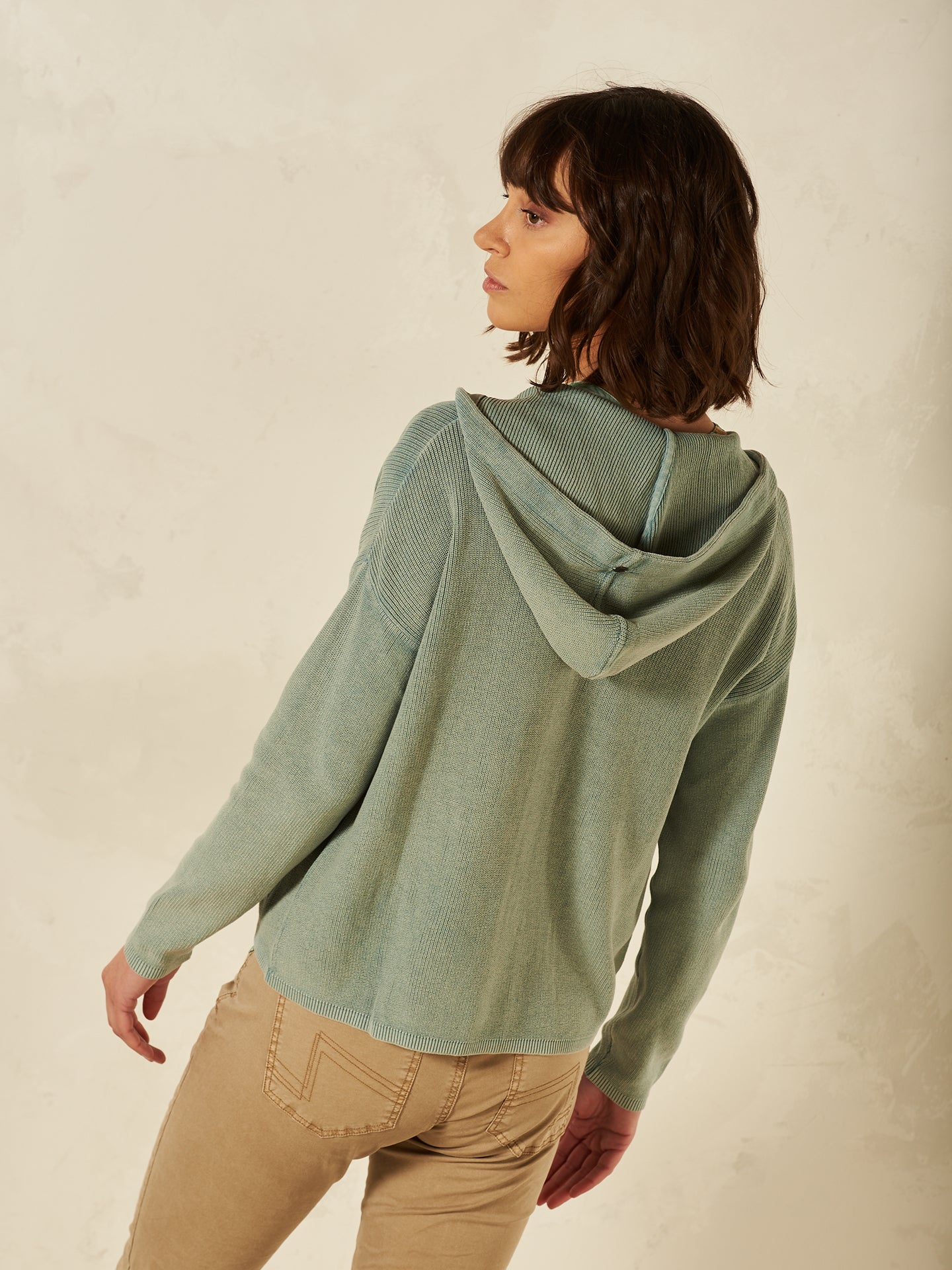 Strickjacke mit Kapuze