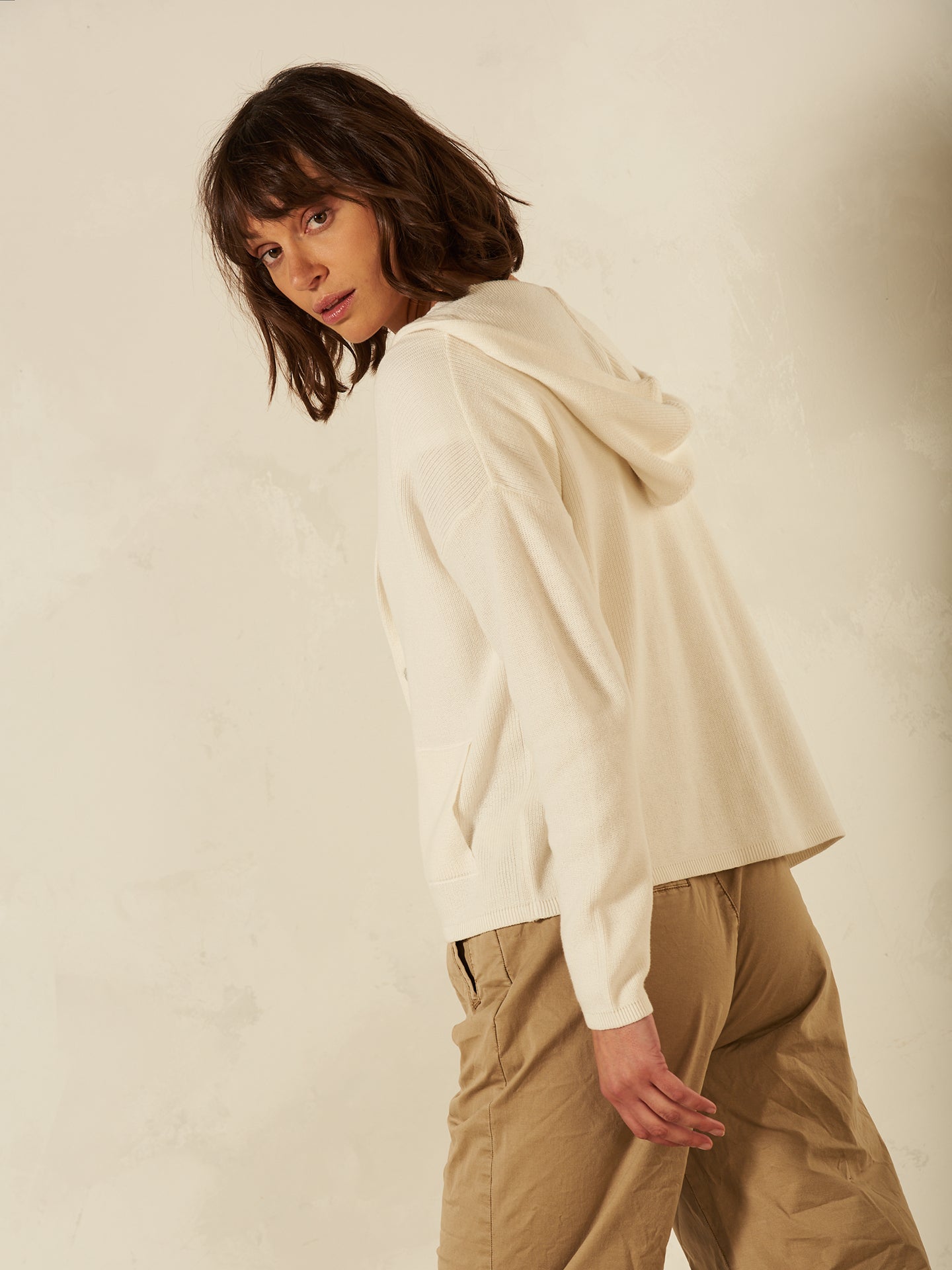 Strickjacke mit Kapuze